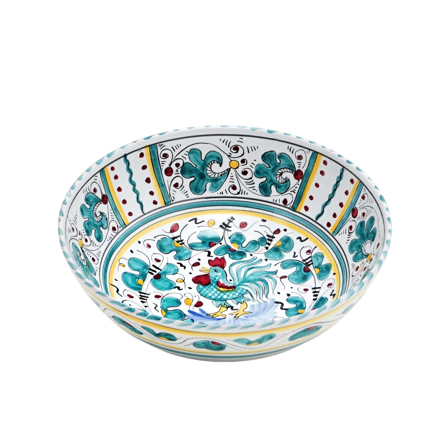 ORVIETO GREEN ROOSTER: Salad Bowl (Medium)