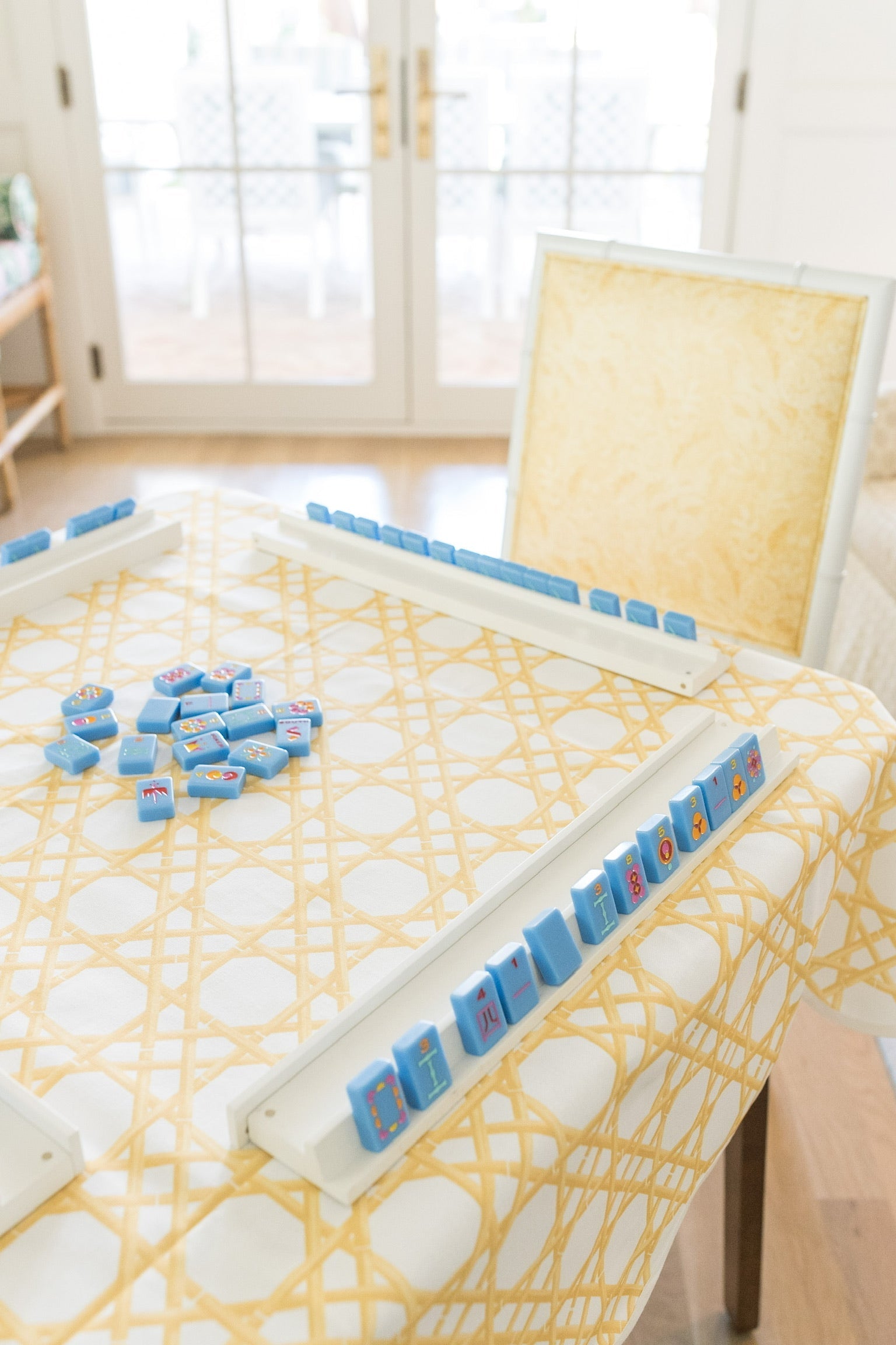 Scalloped Square Table Topper | Gold Cane