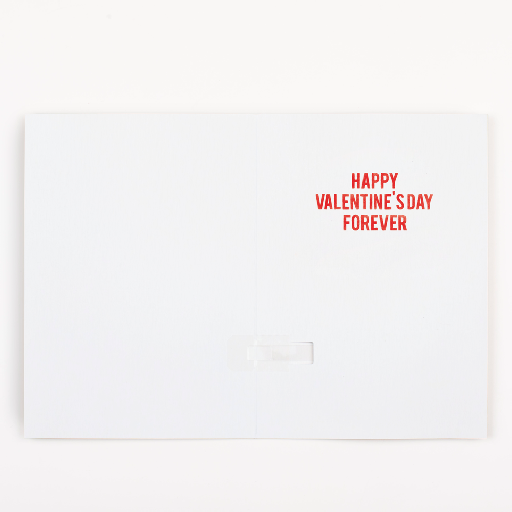 Endless Never Gonna Give you Up Valentines Card with Glitter Joker Greeting