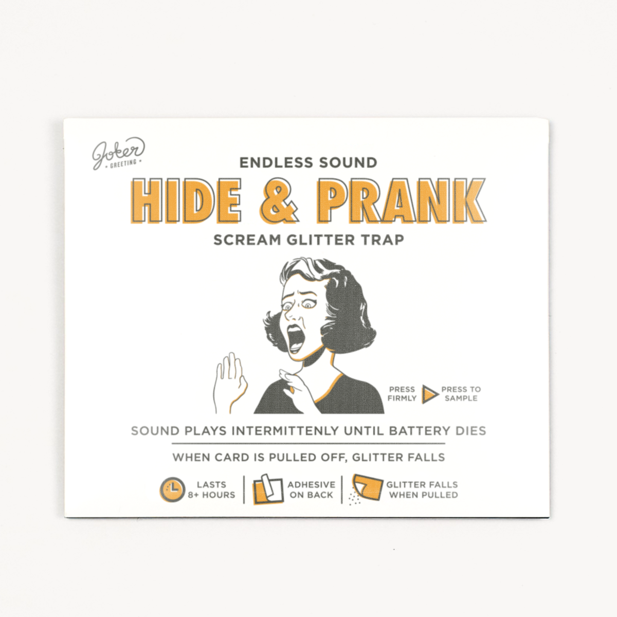 Hide and Prank Scream Glitter Trap Joker Greeting