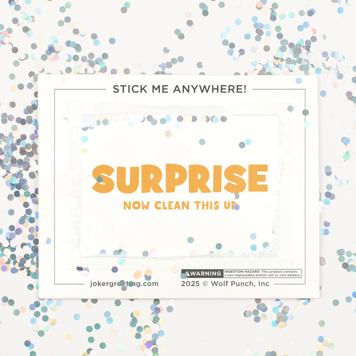 Hide and Prank Scream Glitter Trap Joker Greeting