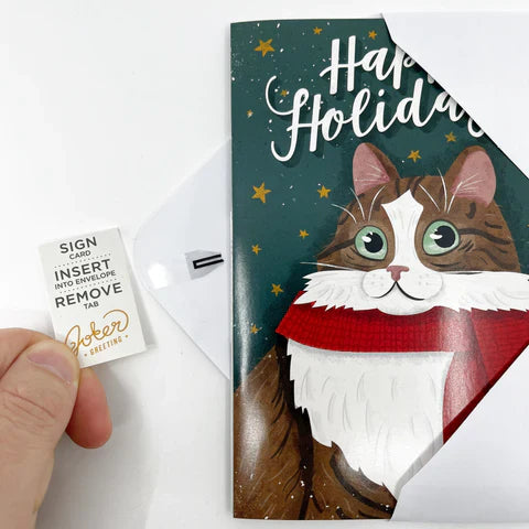 Endless Happy Holidays Card with Glitter Joker Greeting