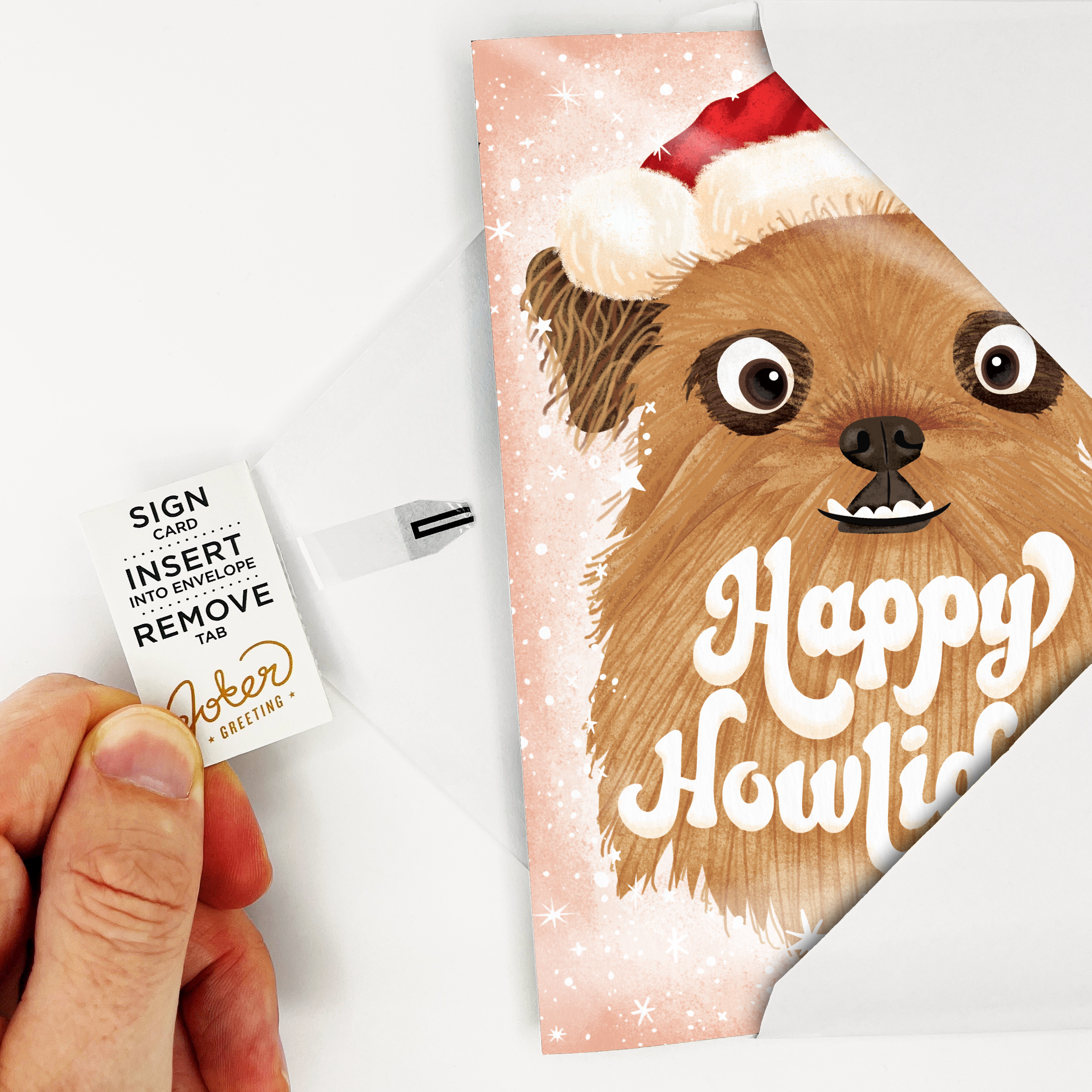 Endless Dog Christmas Card with Glitter Joker Greeting