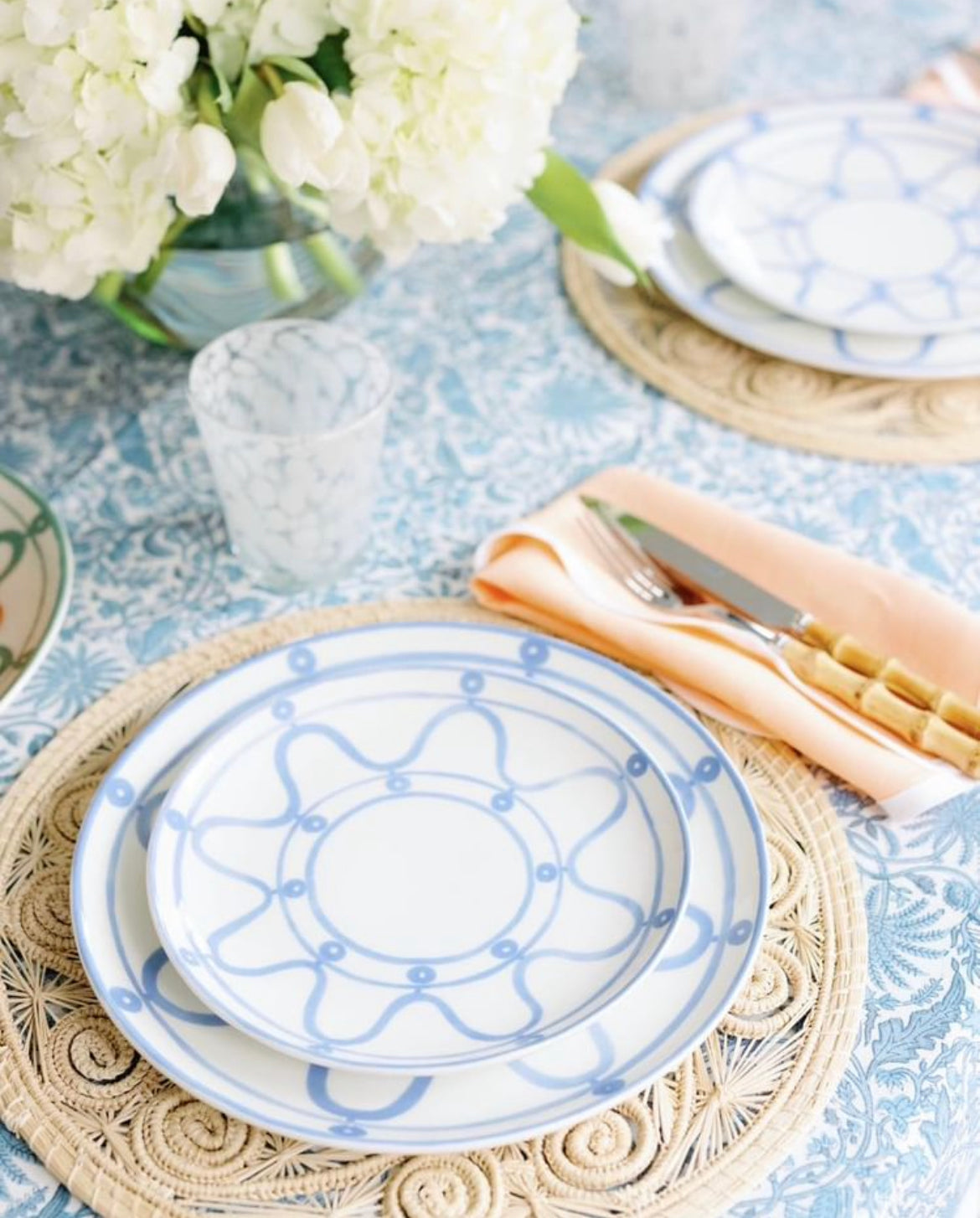 Linen Scalloped Square | Poppy Peach