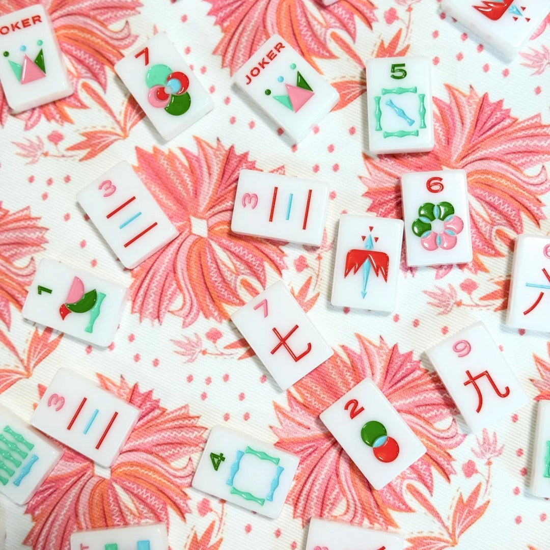 Scalloped Square Game Table Topper | Lotus Flower