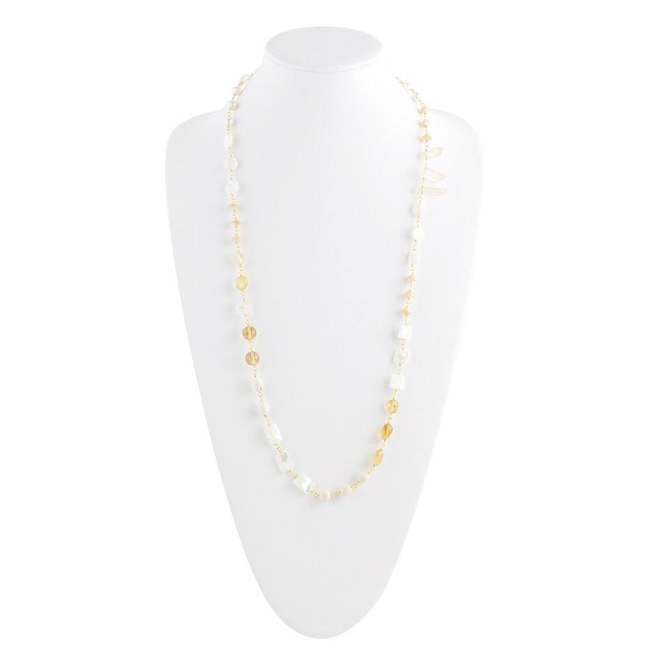 Precious White Pearl and Crystal Necklace Barse Jewelry