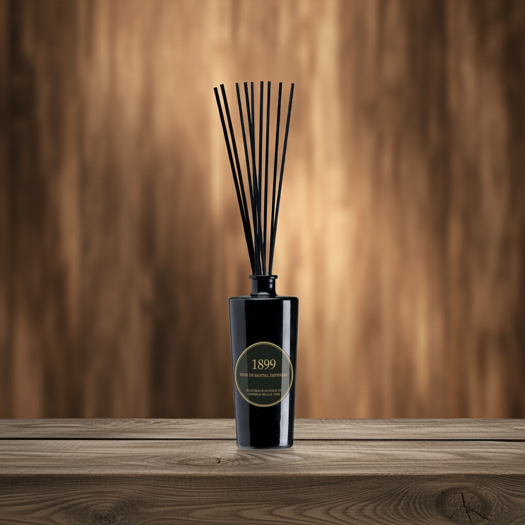 Cereria Molla - Bois De Santal Imperial Black & Gold Premium Reed Diffuser - - Coastous