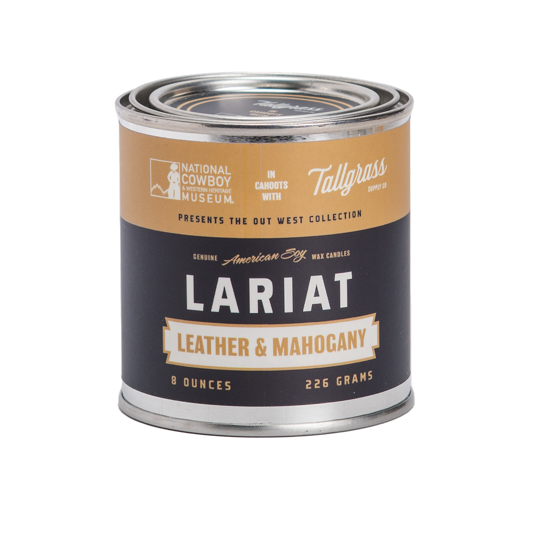 Lariat: Leather + Mahogany Soy Wax Candle Tallgrass Supply