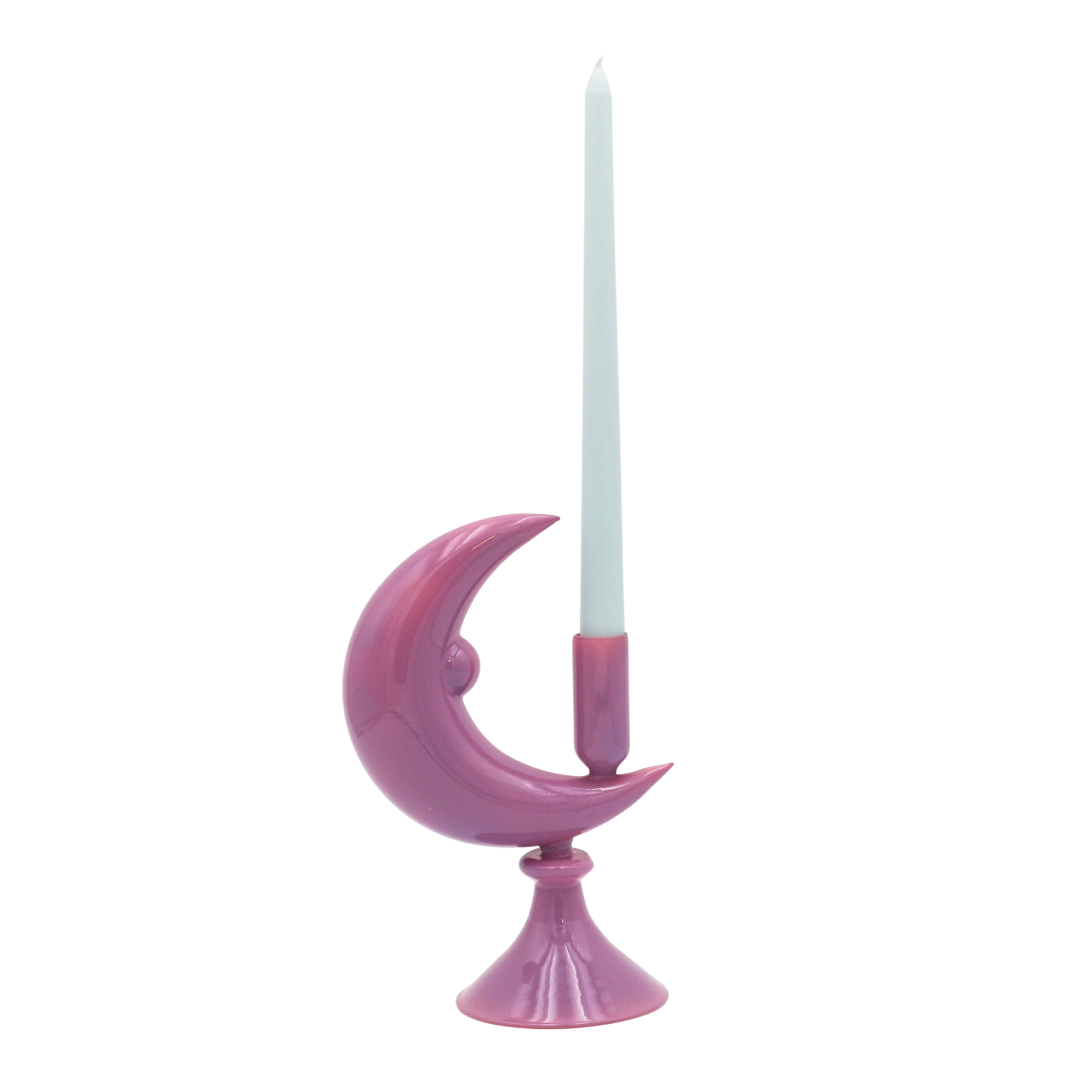 Lilac Crescent Moon Candle Holder - Pair Ro'Table