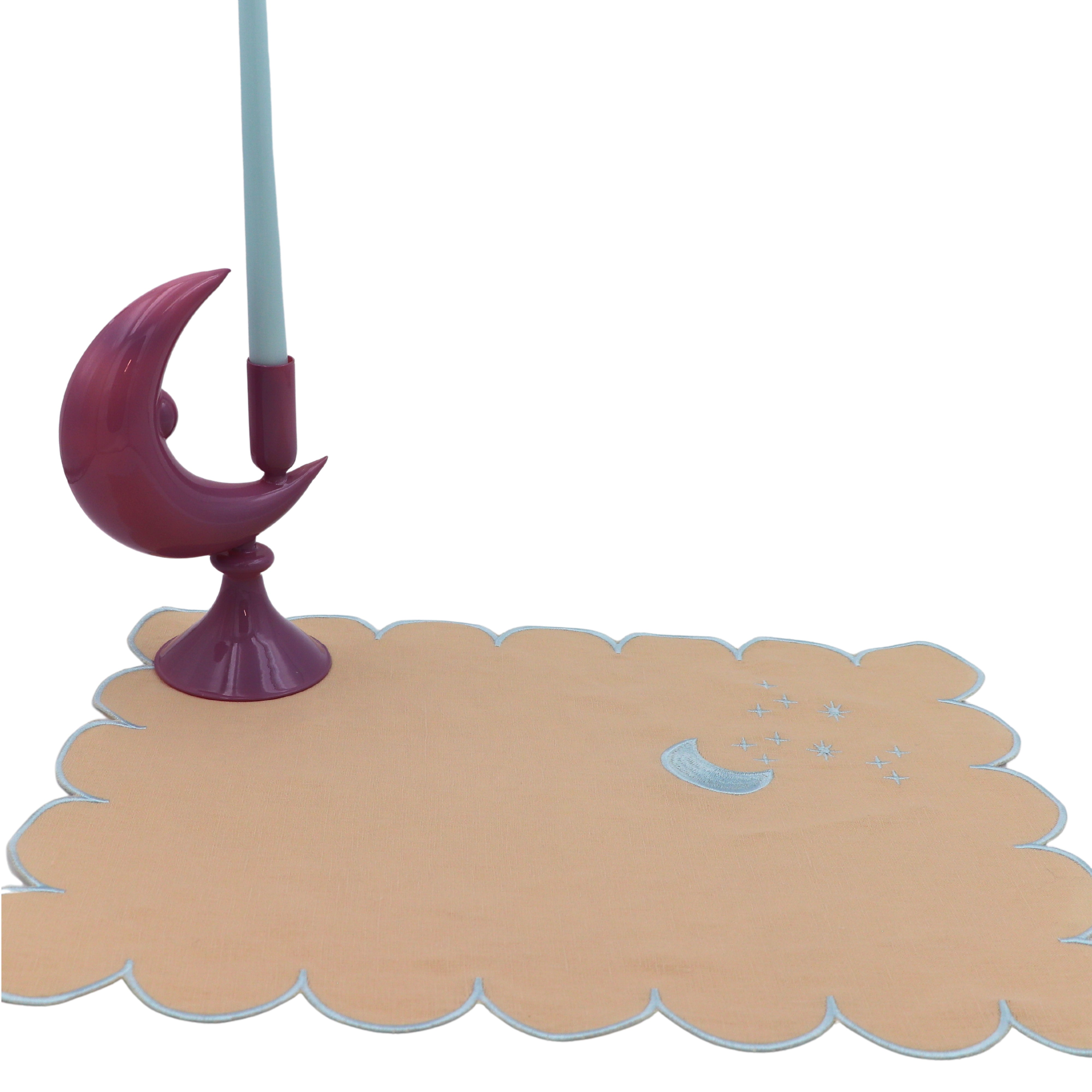 Lilac Crescent Moon Candle Holder - Pair Ro'Table