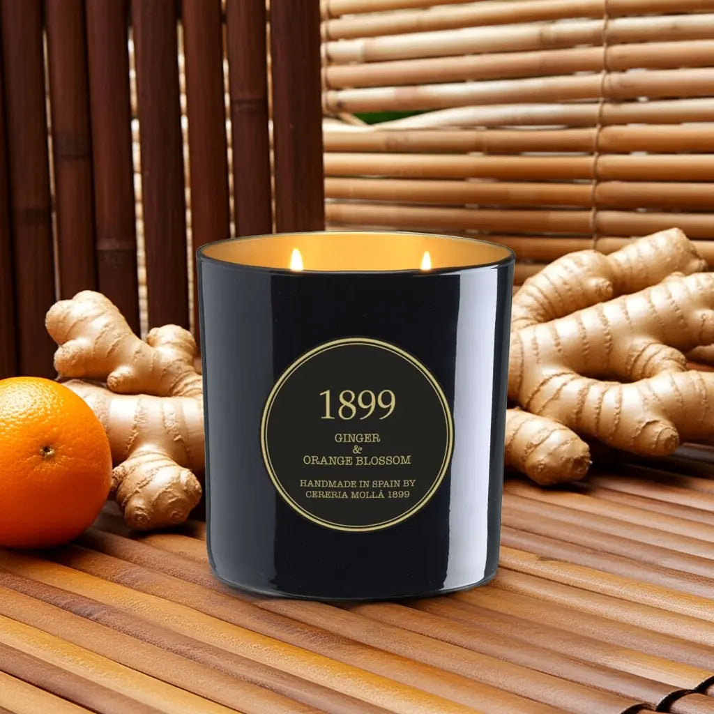 Ginger & Orange Blossom Black & Gold Premium Candle Coastous