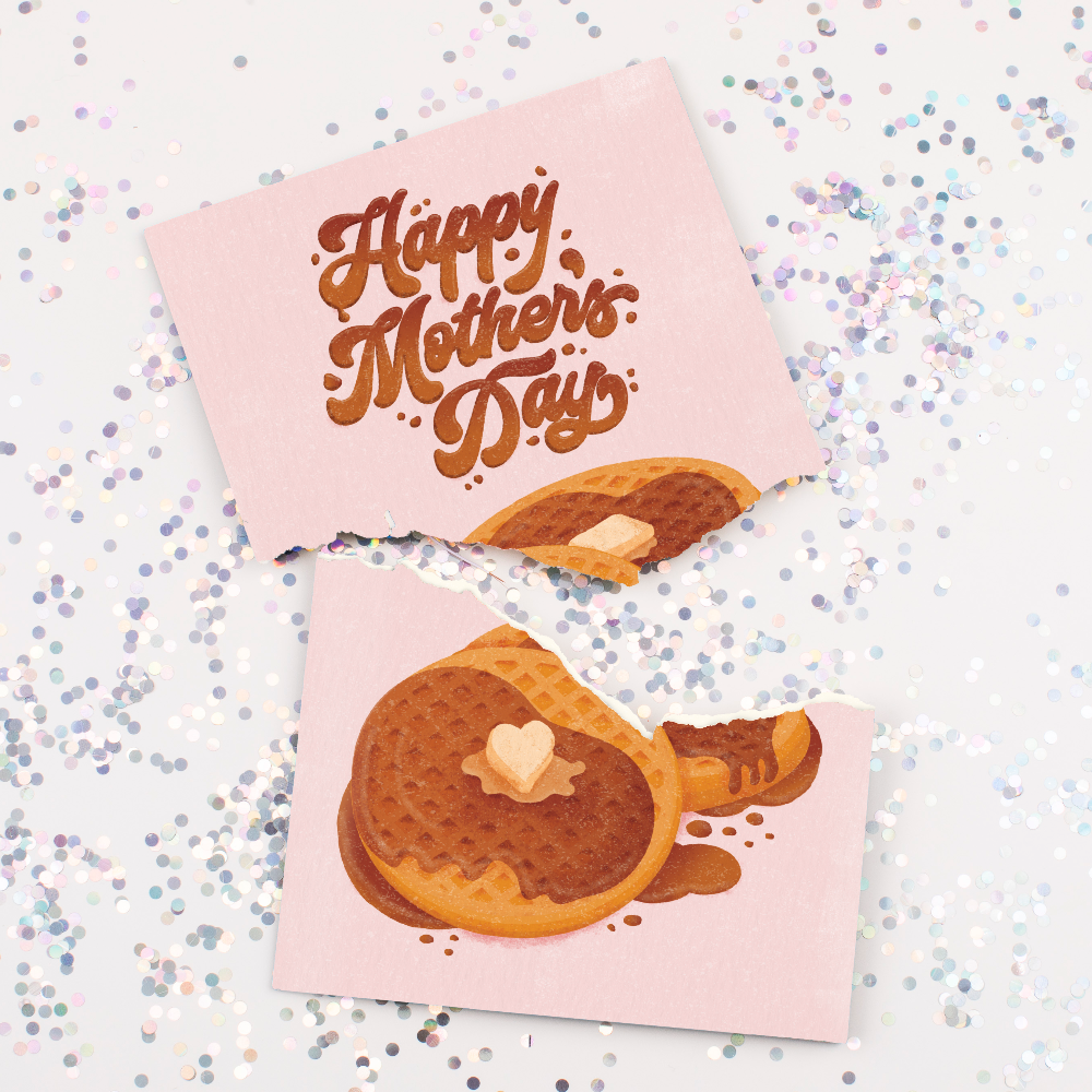 Endless "Never Gonna Give You Up" Mother's Day Card with Glitter Joker Greeting