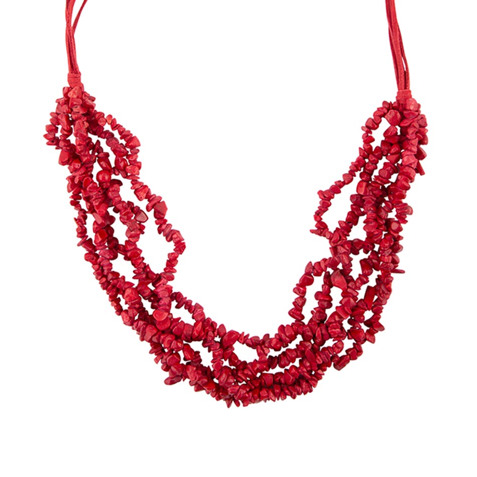 Six Strand Red Magnesite Necklace Barse Jewelry