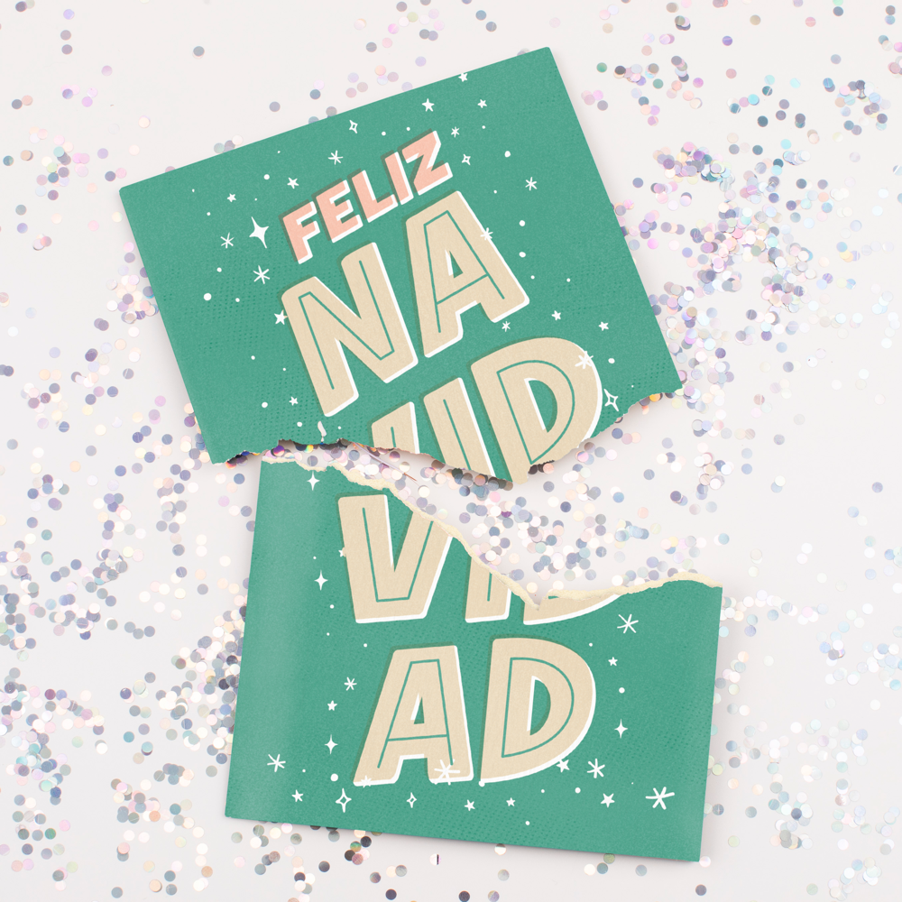 Endless Feliz Navidad Card with Glitter Joker Greeting