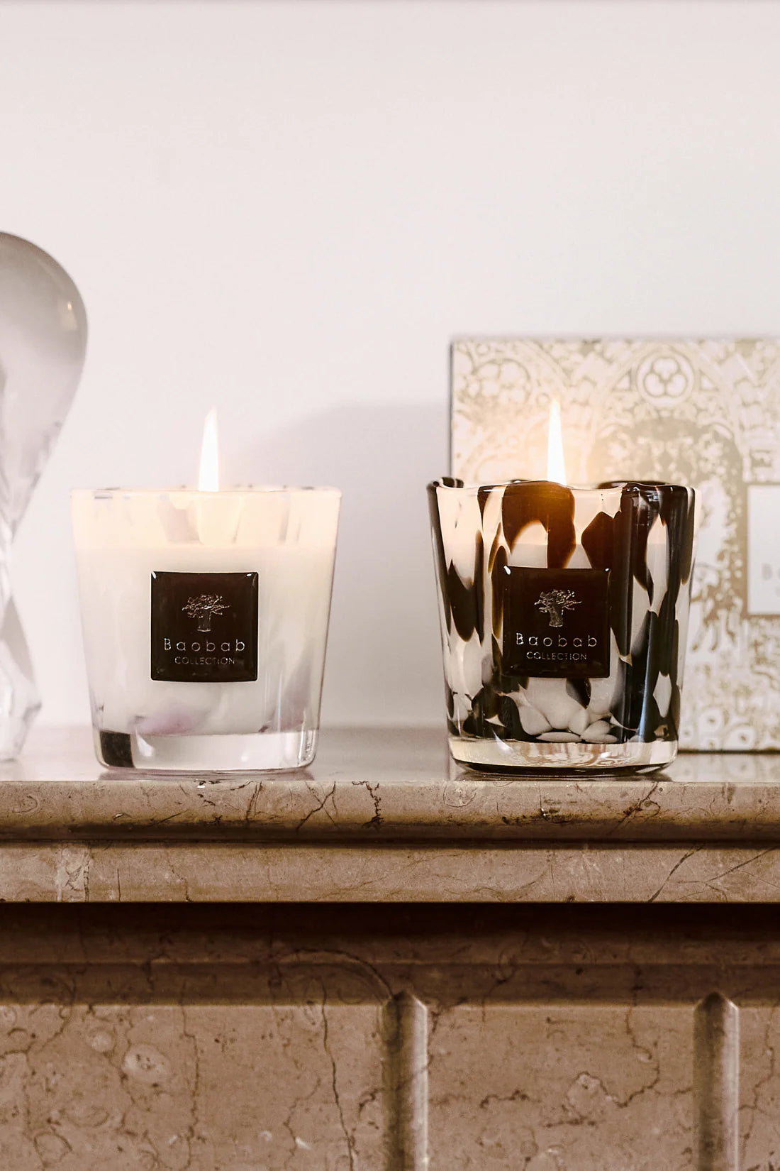 Baobab Collection - Limited Edition Black and White Pearls Candle Duo - Coastous