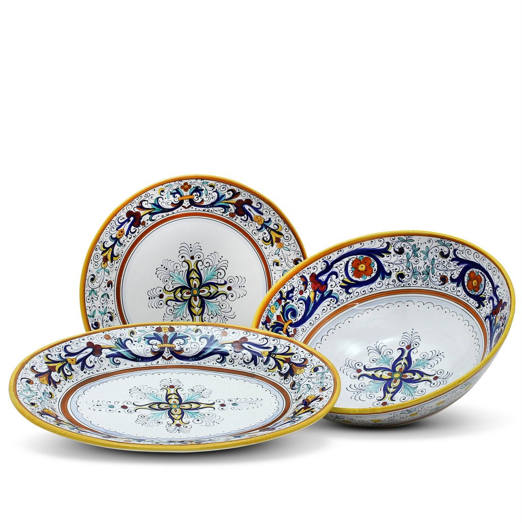 RICCO DERUTA DELUXE: Serving Set Charger + Salad Pasta Bowl + Oval Platter