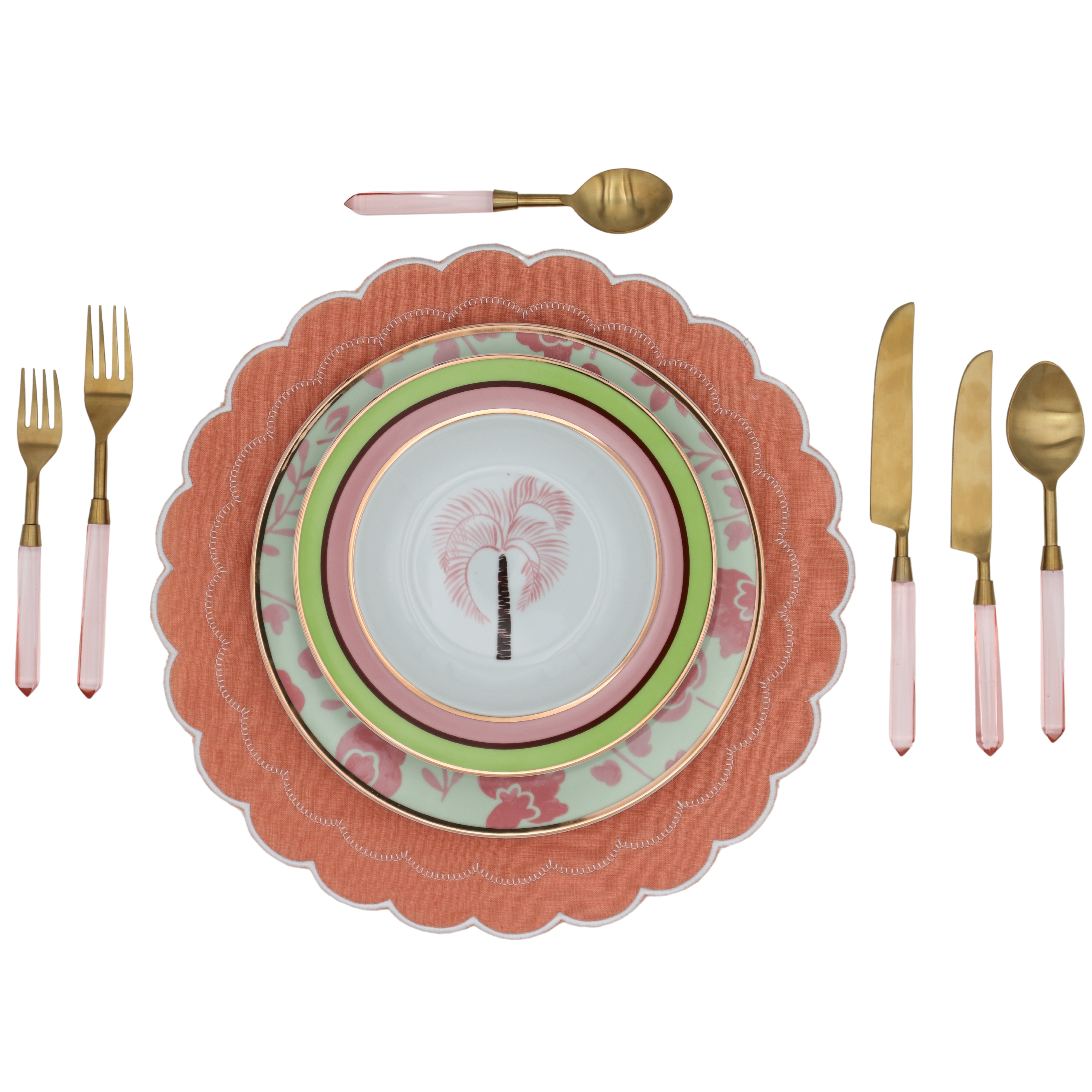24pc Set Peony Blush Cutlery - 6 Piece - Set of 4 Ro'Table