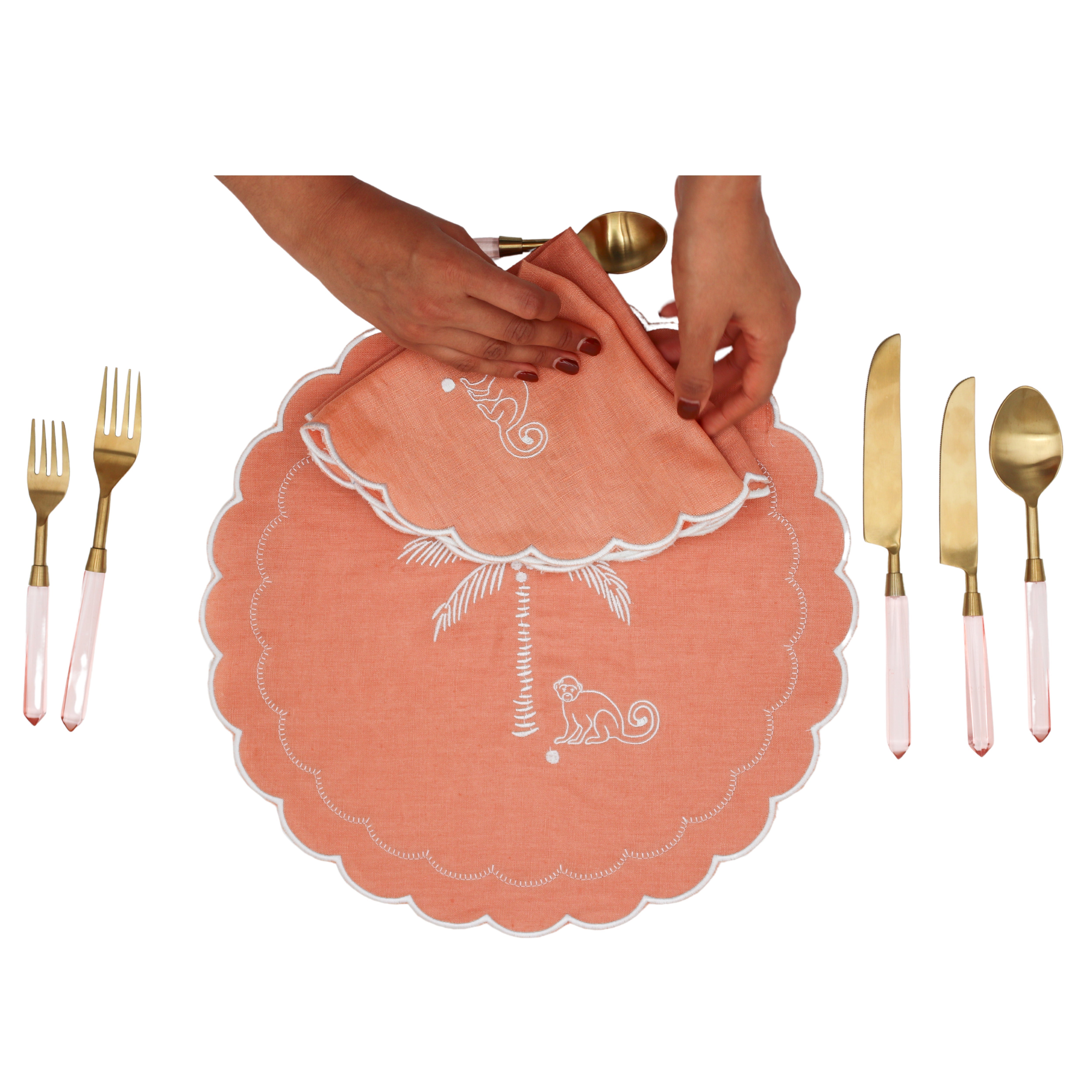 24pc Set Peony Blush Cutlery - 6 Piece - Set of 4 Ro'Table