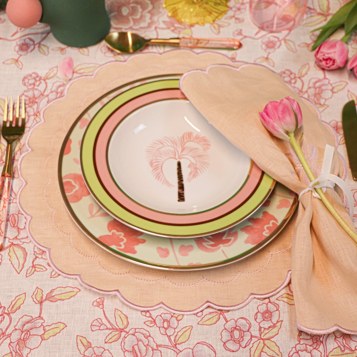 Pistachio & Lychee Palm Soup Bowl - Set of 4 (+1 Bonus Bowl) Ro'Table