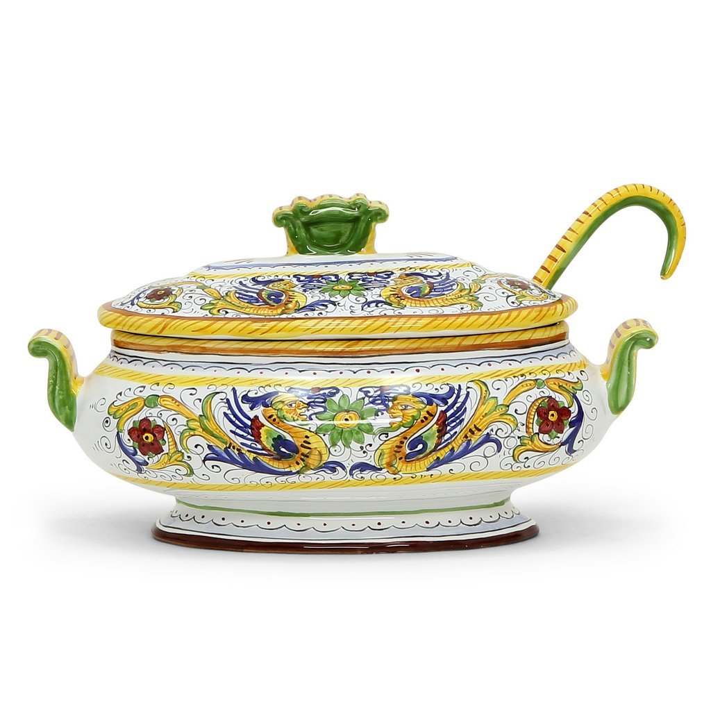 RAFFAELLESCO DELUXE: Oval Soup Tureen with ceramic Ladle