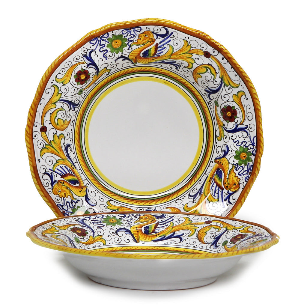 RAFFAELLESCO: Rim Pasta Soup plate (White Center)