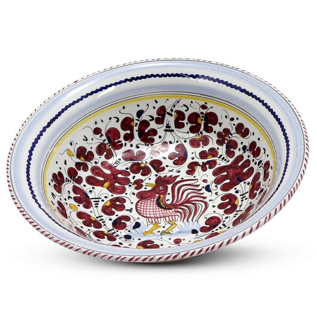 ORVIETO RED ROOSTER: Serving pasta bowl (Large)
