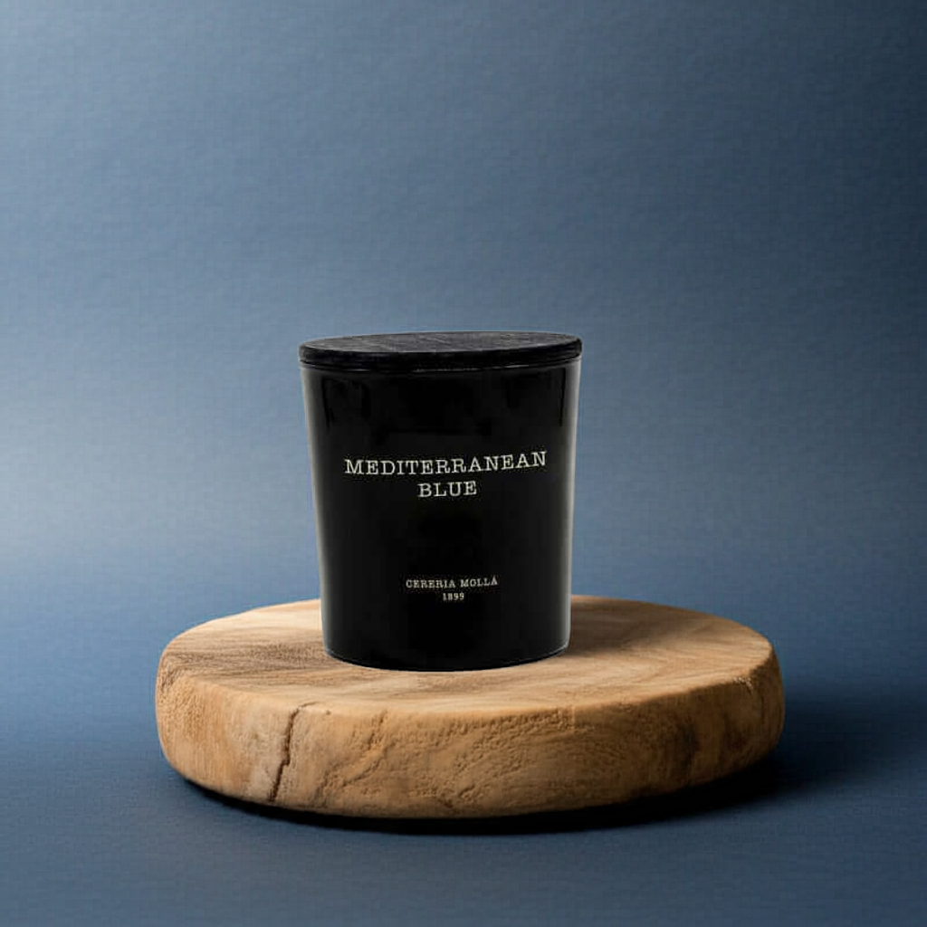 Cereria Molla - Mediterranean Blue Black 3 wick XL Candle - 21 oz / 600 g - Coastous