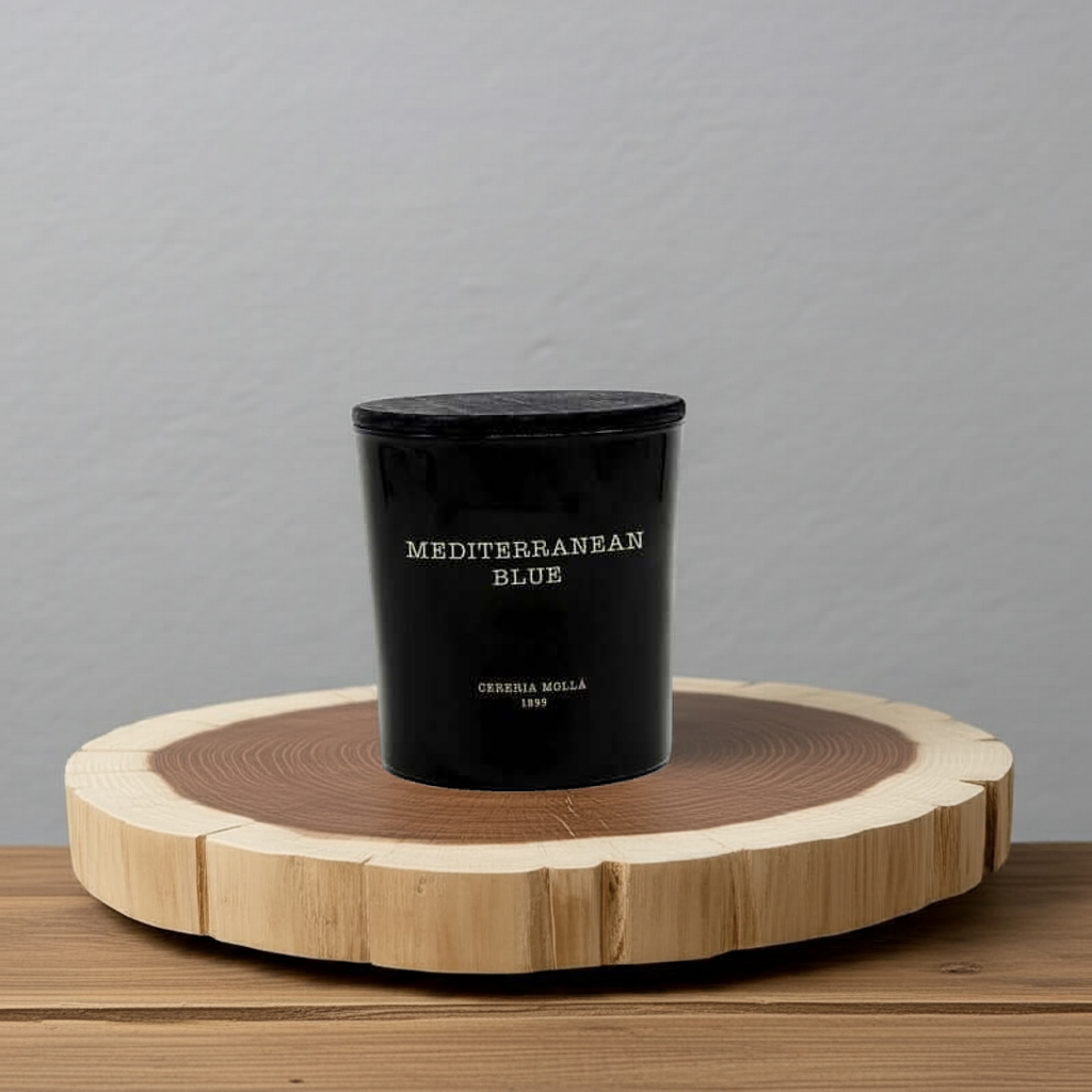 Cereria Molla - Mediterranean Blue Black 3 wick XL Candle - 21 oz / 600 g - Coastous