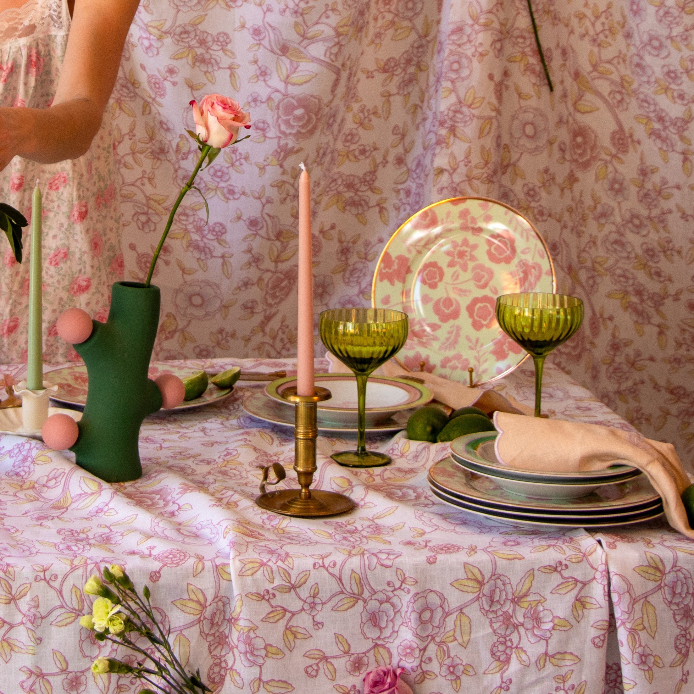 Extra Tall Rose Glow Taper Candle, 1 Case of 24 Packs (4 Candles per Pack) Ro'Table