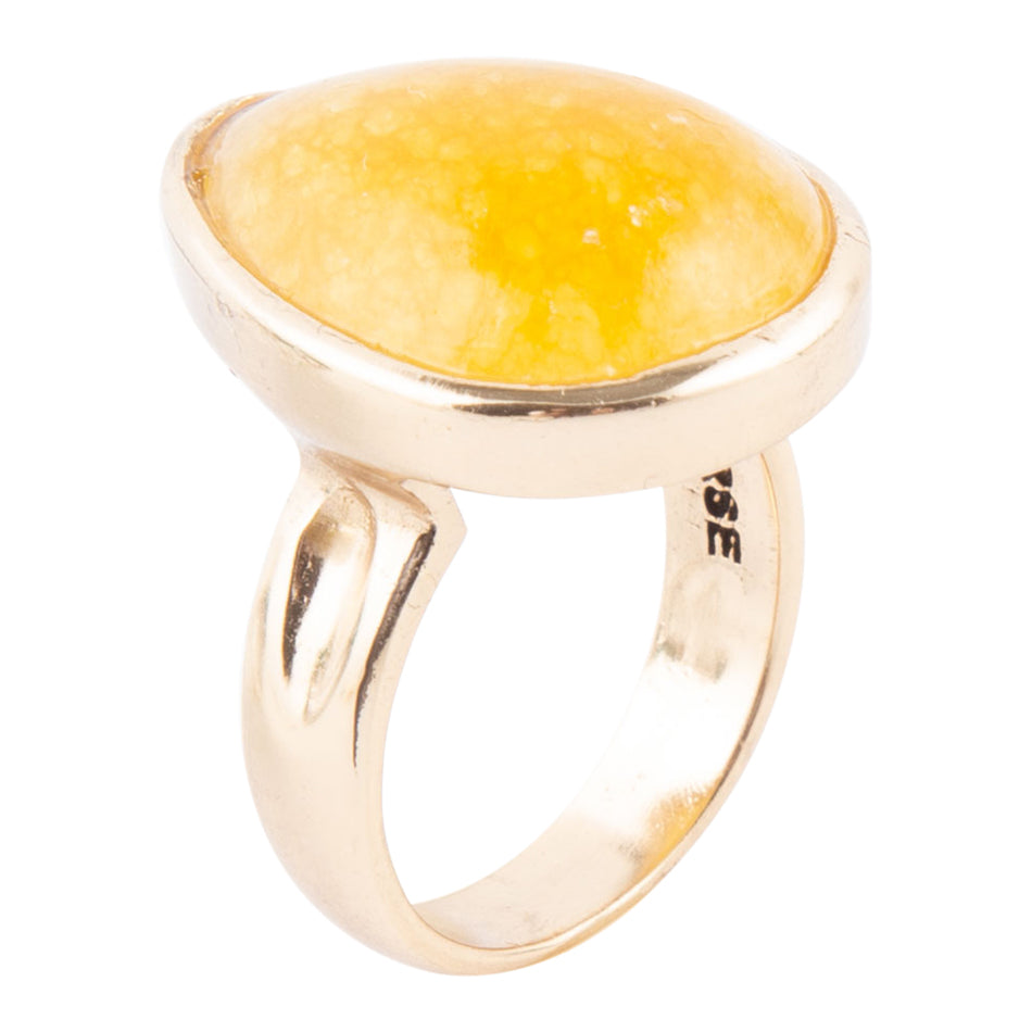 Yellow Quartz and Bronze Drop Ring Barse Jewelry