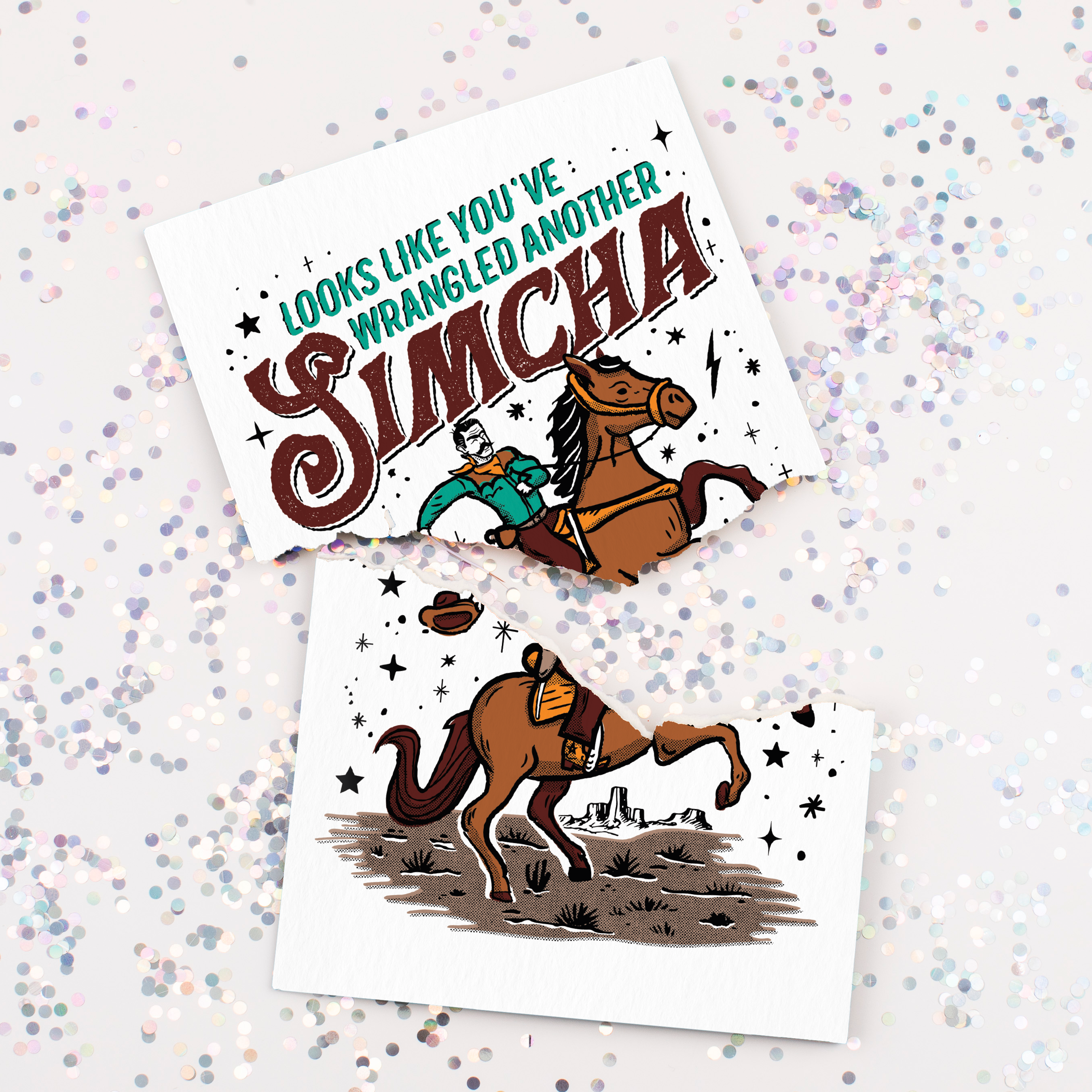 Endless Simcha with Glitter Joker Greeting