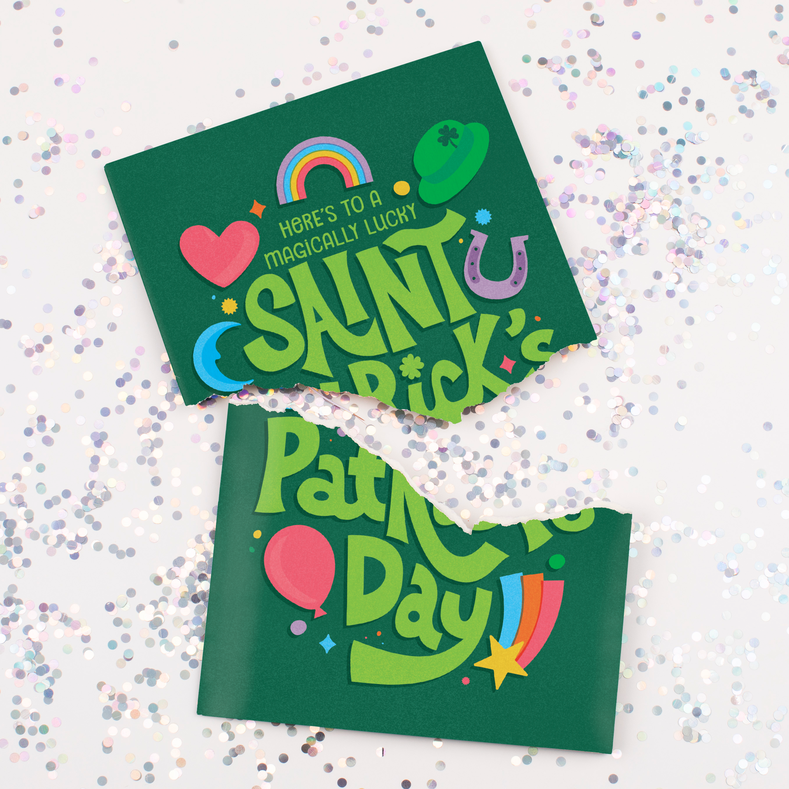 Endless St. Patricks Day Luck with Glitter Joker Greeting