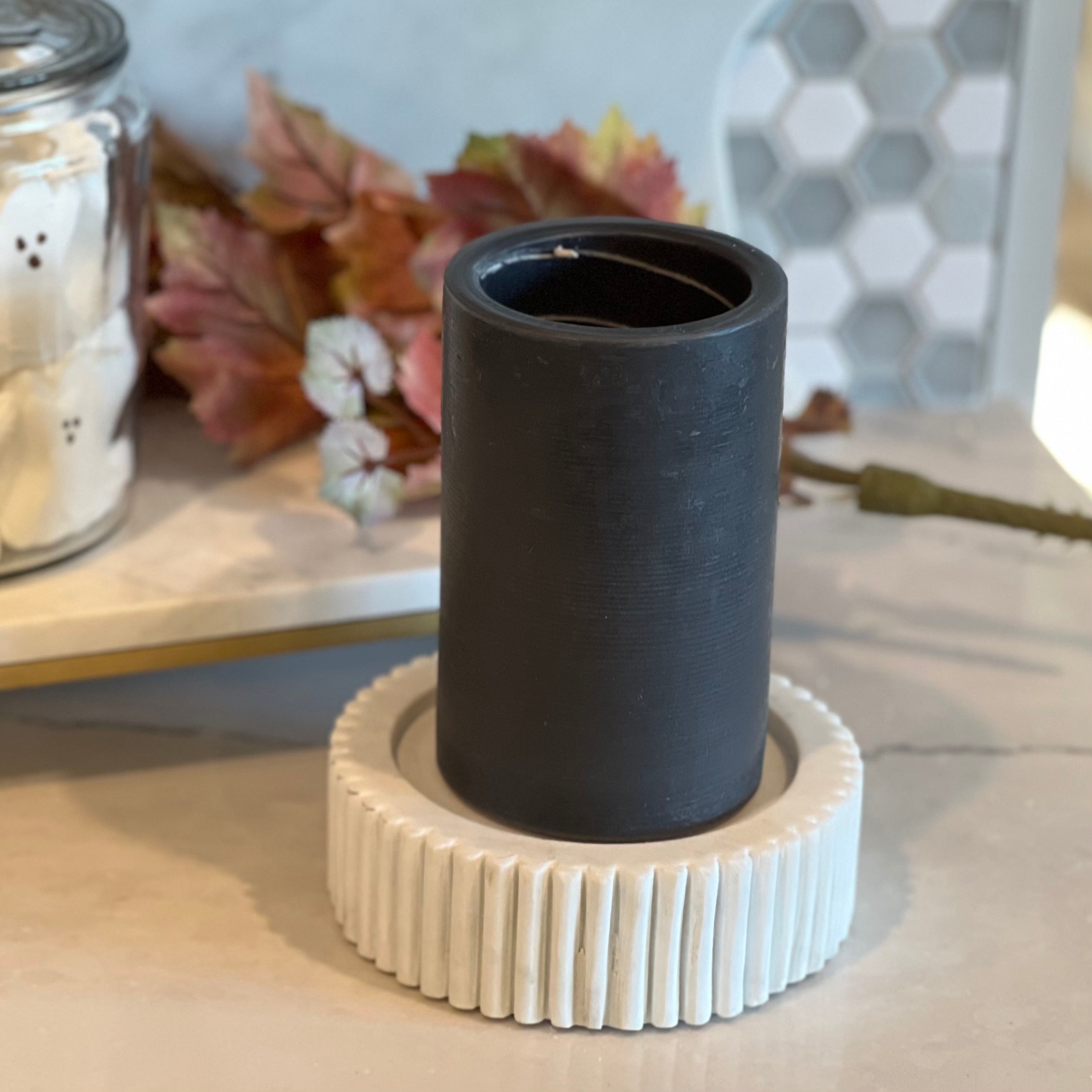 Suede and Cedar Spiral Light Candles