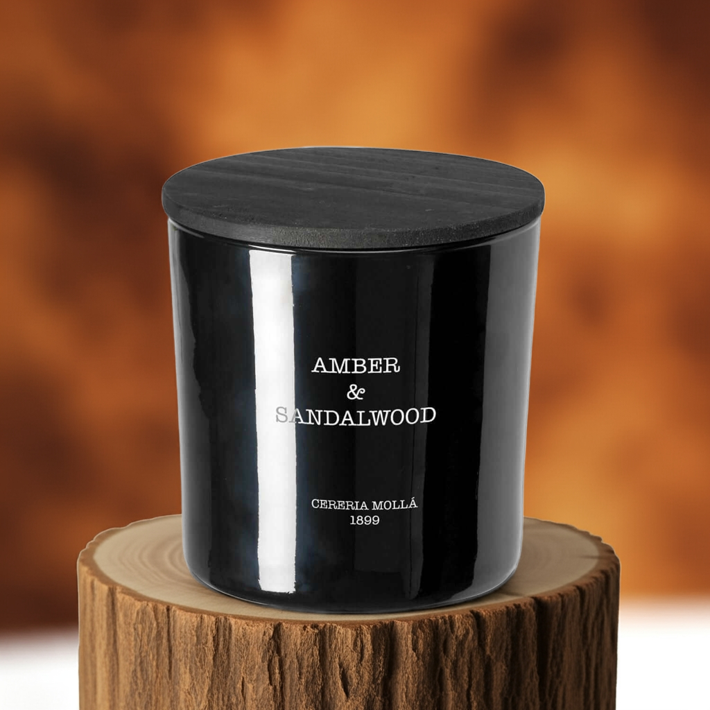 Cereria Molla - Amber & Sandalwood 3 wick XL Candle - 21 oz / 600 g - Coastous