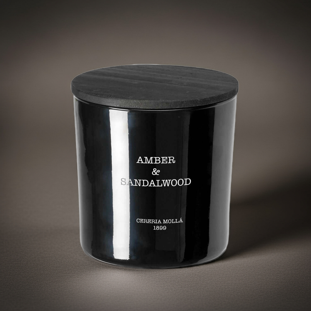 Cereria Molla - Amber & Sandalwood 3 wick XL Candle - 21 oz / 600 g - Coastous