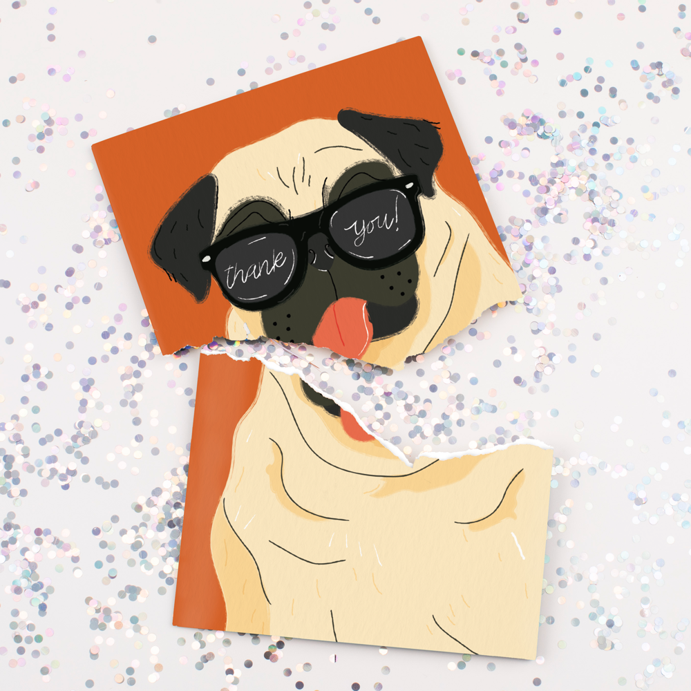 Endless Never Gonna Give You Up Thank You Card With Glitter Joker Greeting