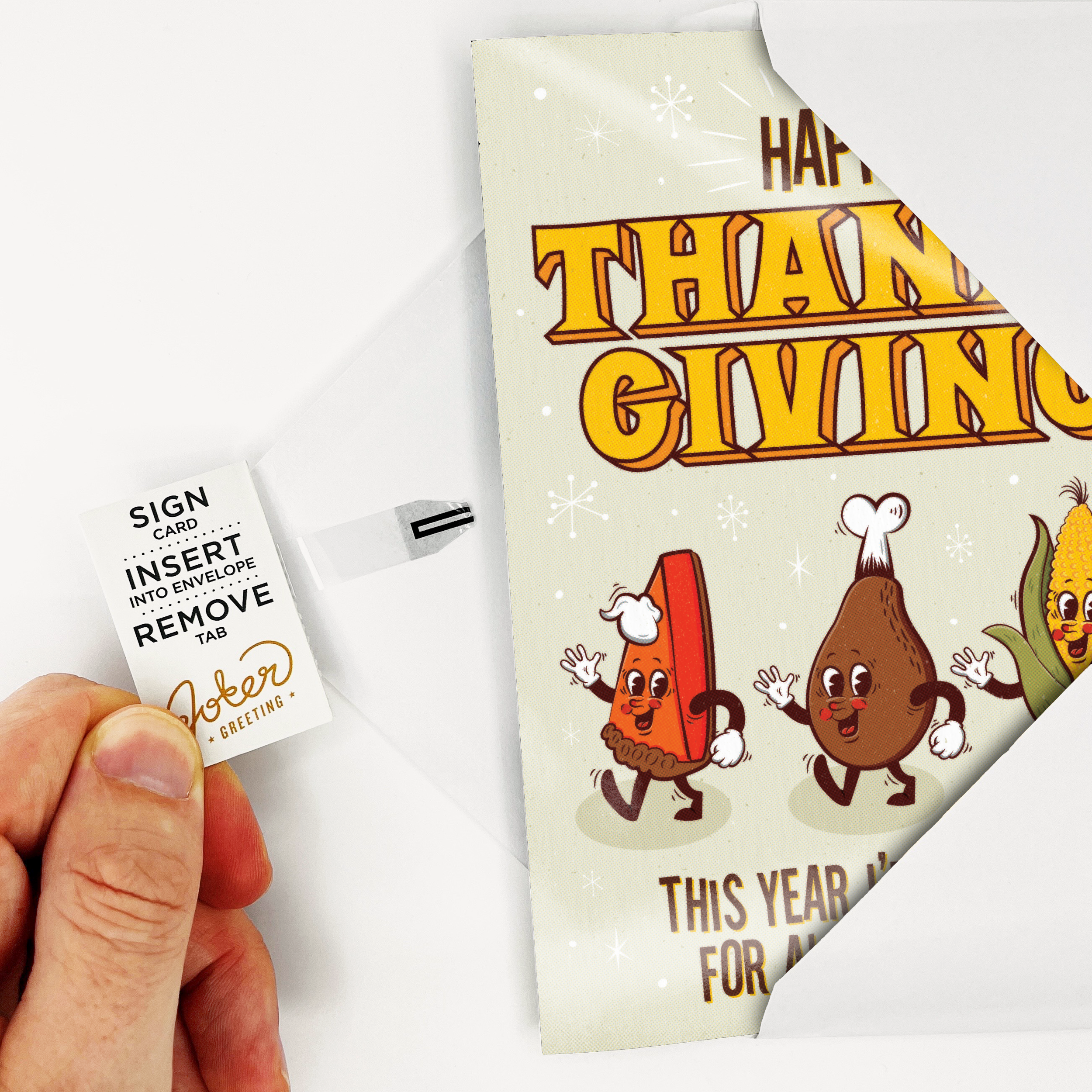 Endless Thanksgiving Card with Glitter Joker Greeting