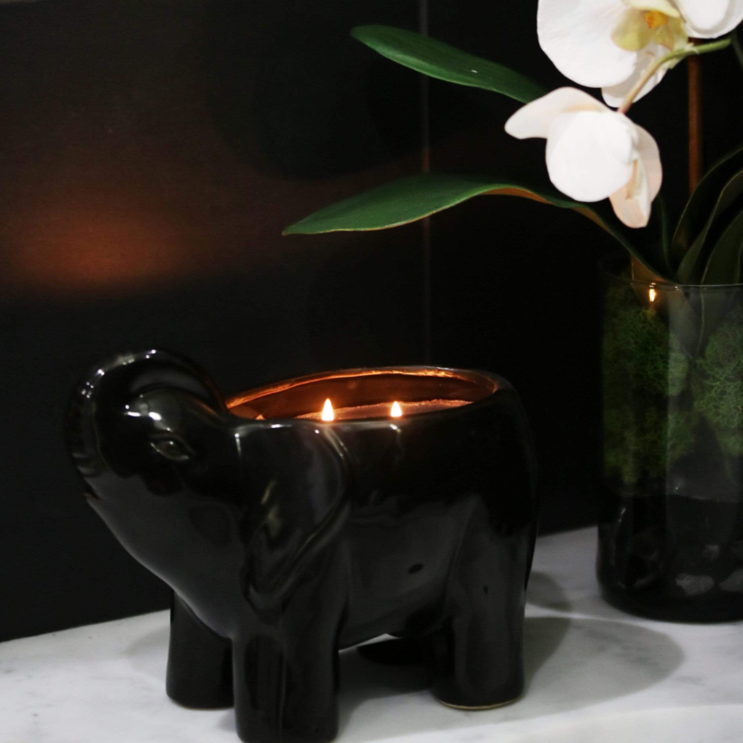 Black Elephant Candle