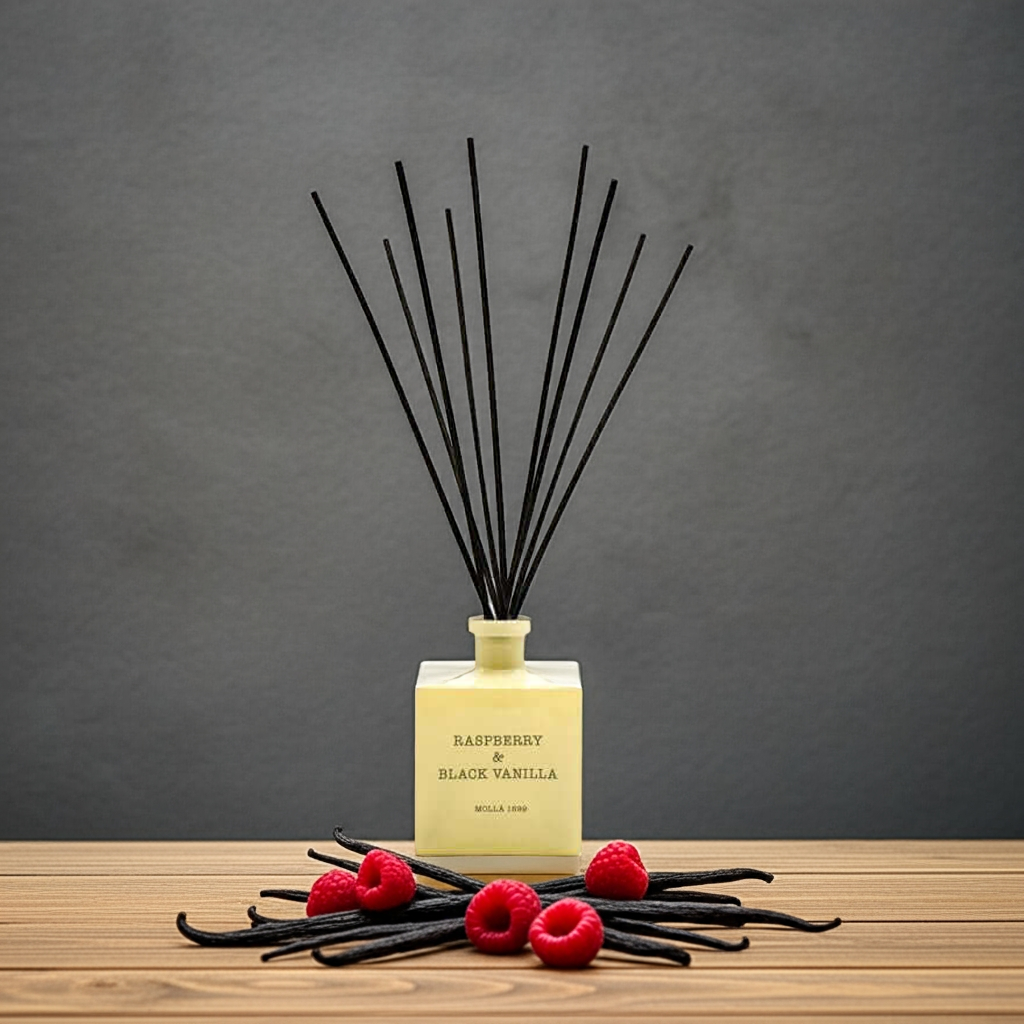 Cereria Molla - Premium Reed Diffuser - Raspberry and Black Vanilla - Coastous