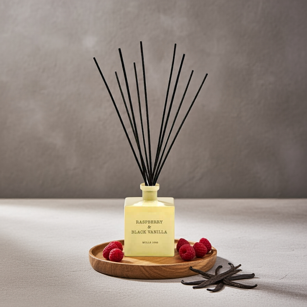 Cereria Molla - Premium Reed Diffuser - Raspberry and Black Vanilla - Coastous