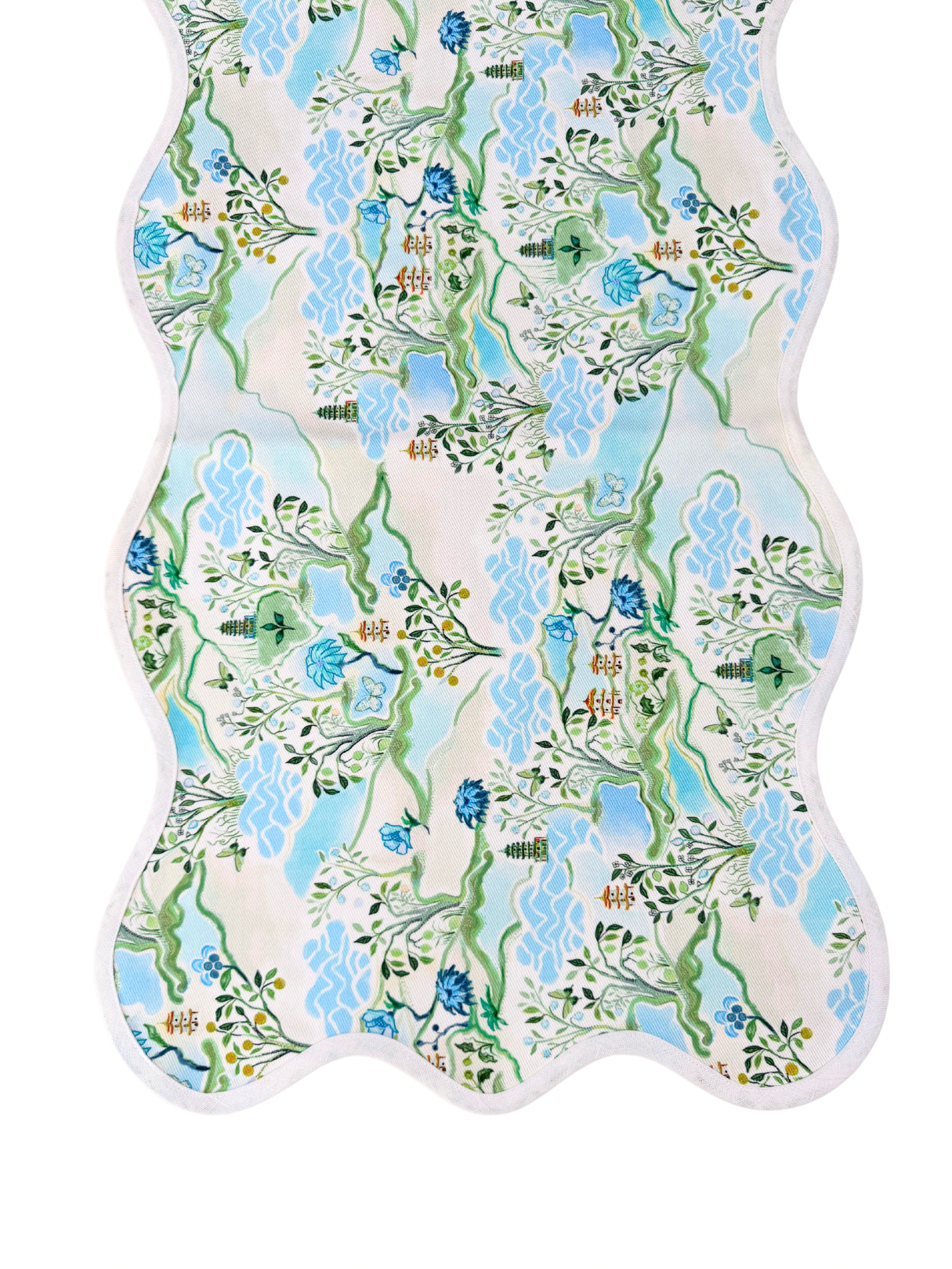 Scalloped Runner | Blue Pagoda