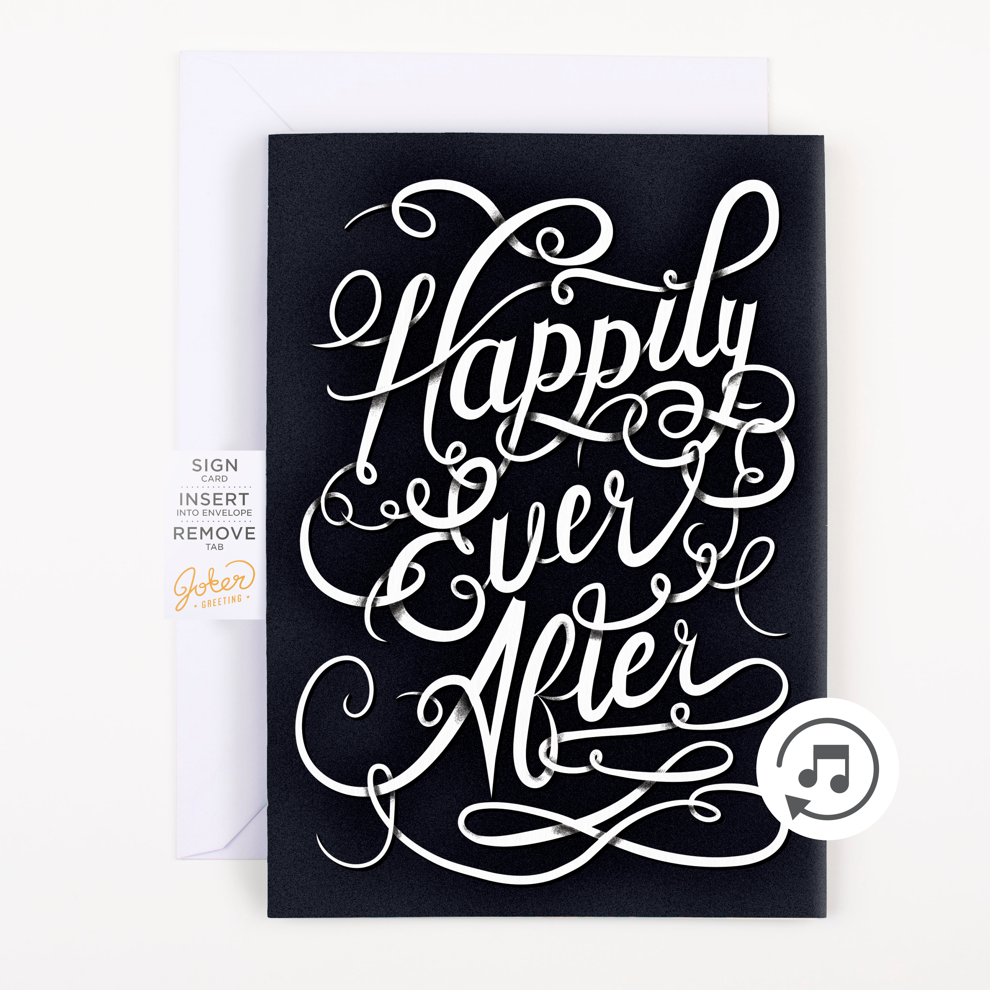 Endless Off-tune Wedding Card with Glitter Joker Greeting