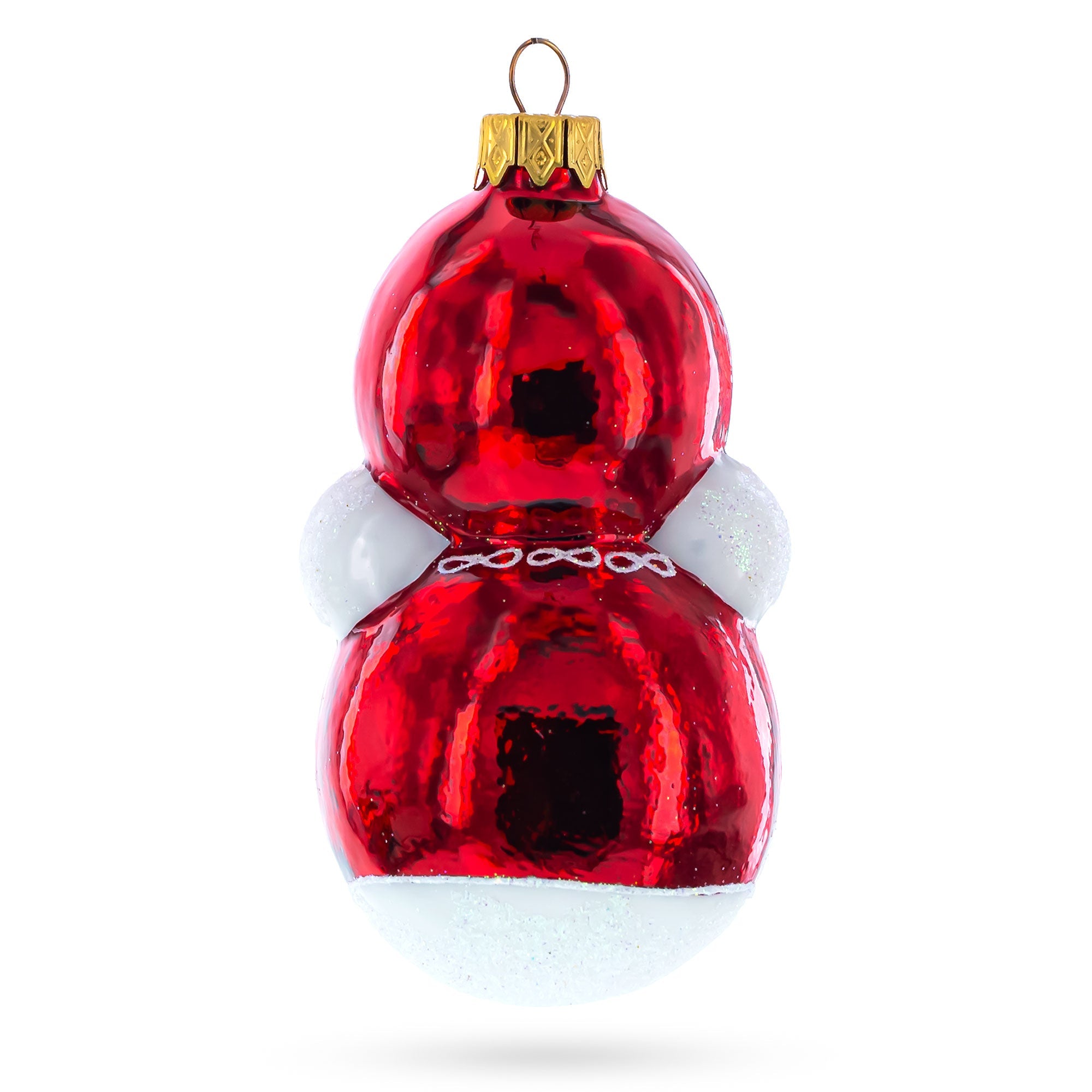 Roly-Poly Doll with Blue Eyes Glass Christmas Ornament