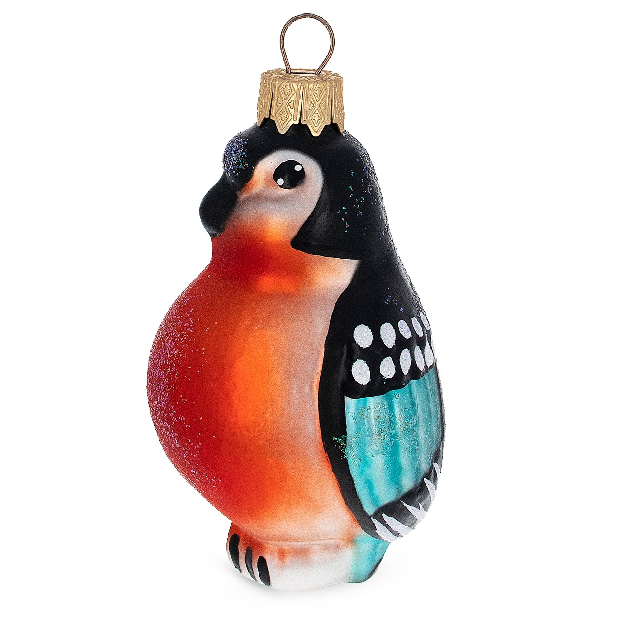 Bullfinch Bird Glass Christmas Ornament BestPysanky