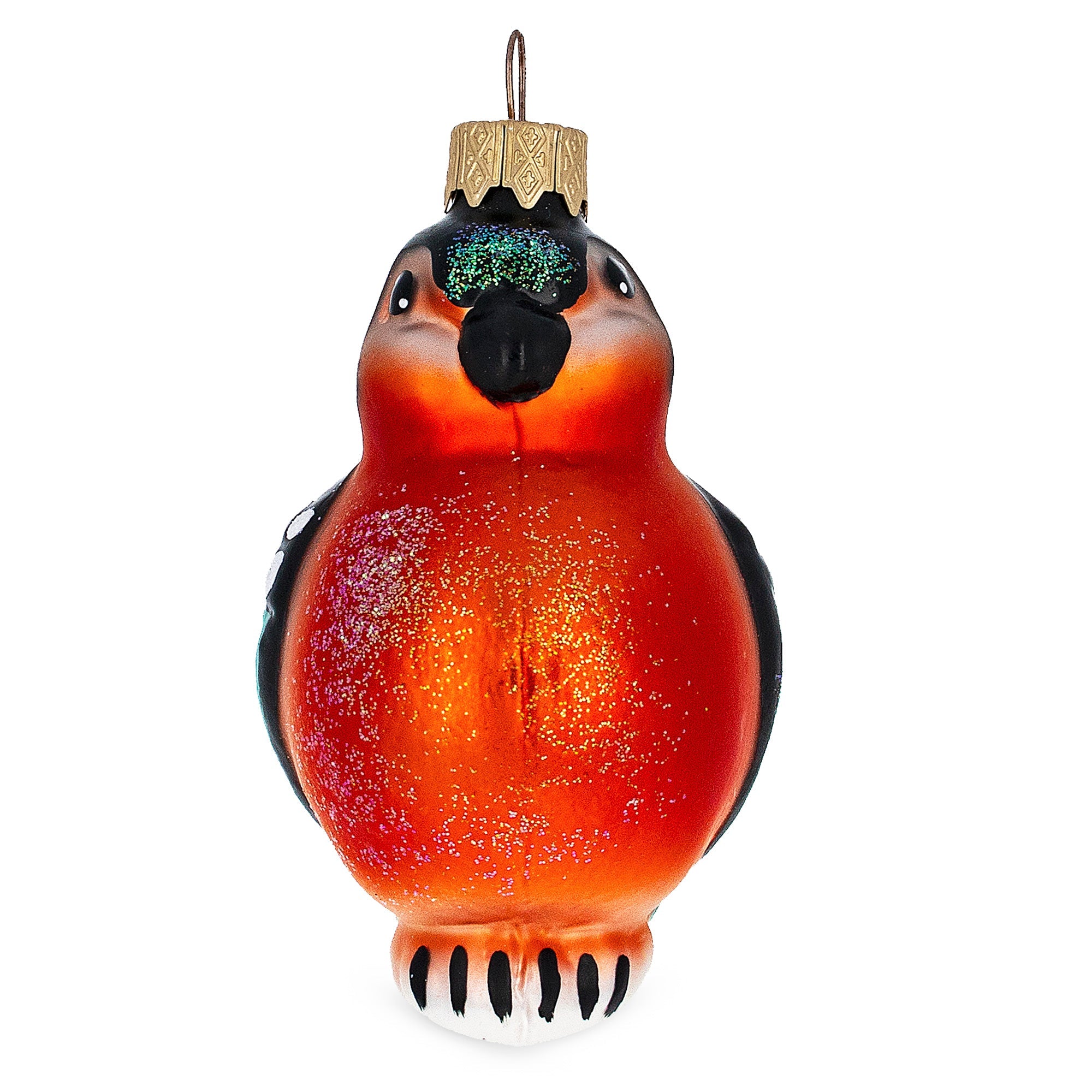 Bullfinch Bird Glass Christmas Ornament BestPysanky