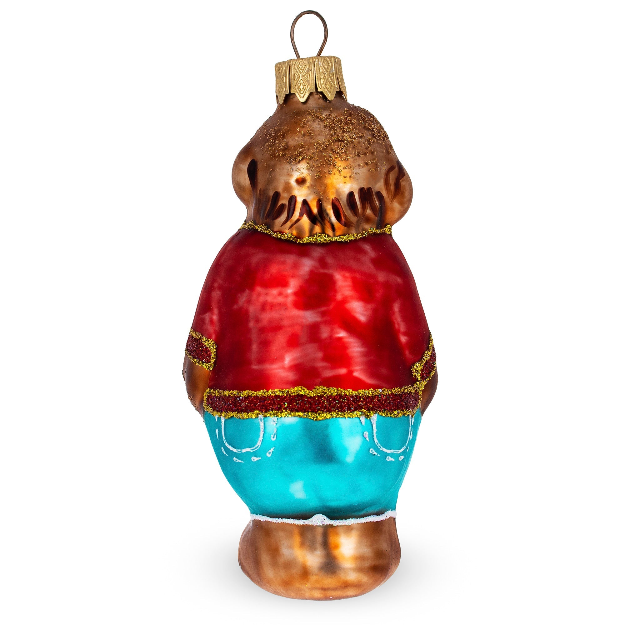 Monkey with Ice Cream Glass Christmas Ornament