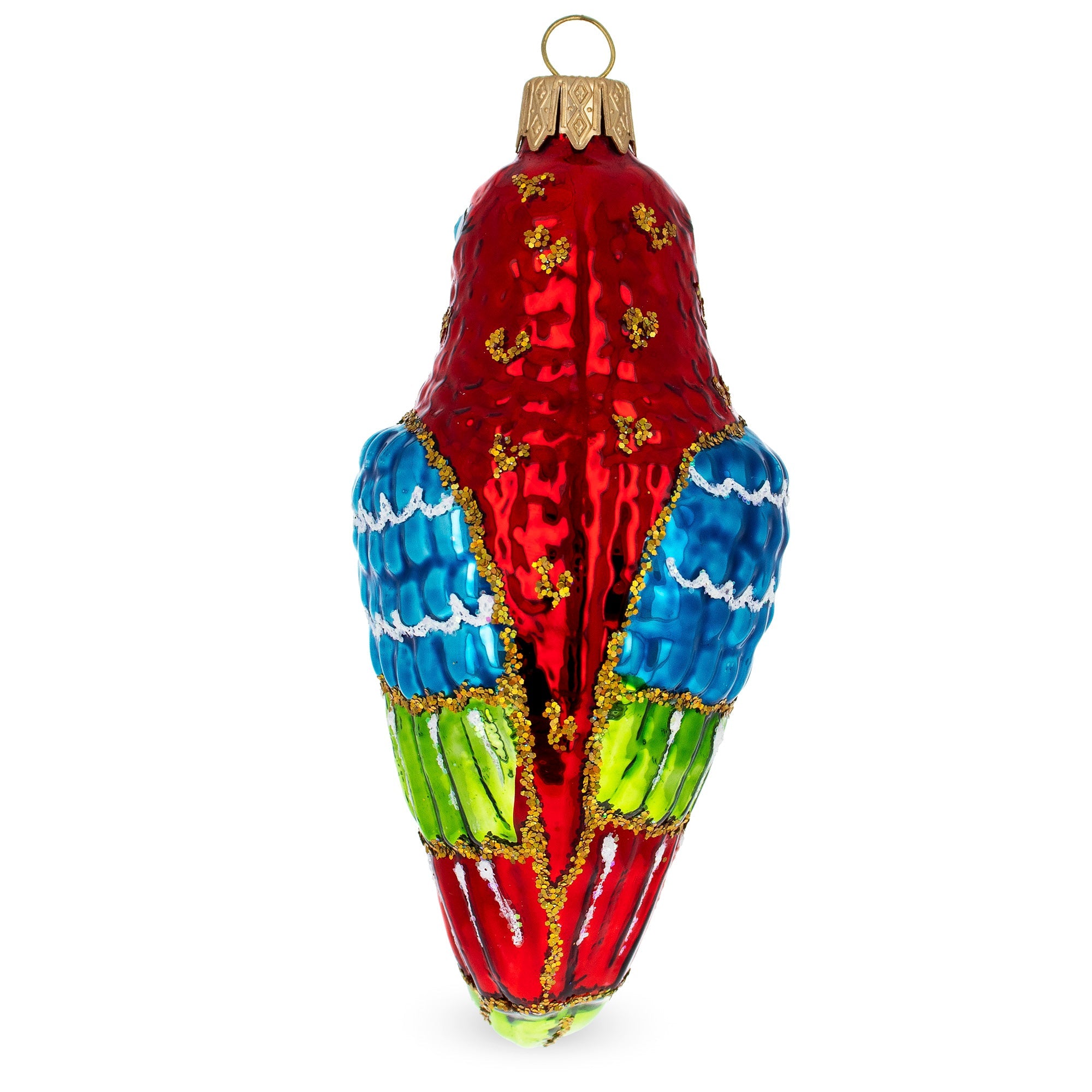 Parrot with Bright Feathers Glass Christmas Ornament