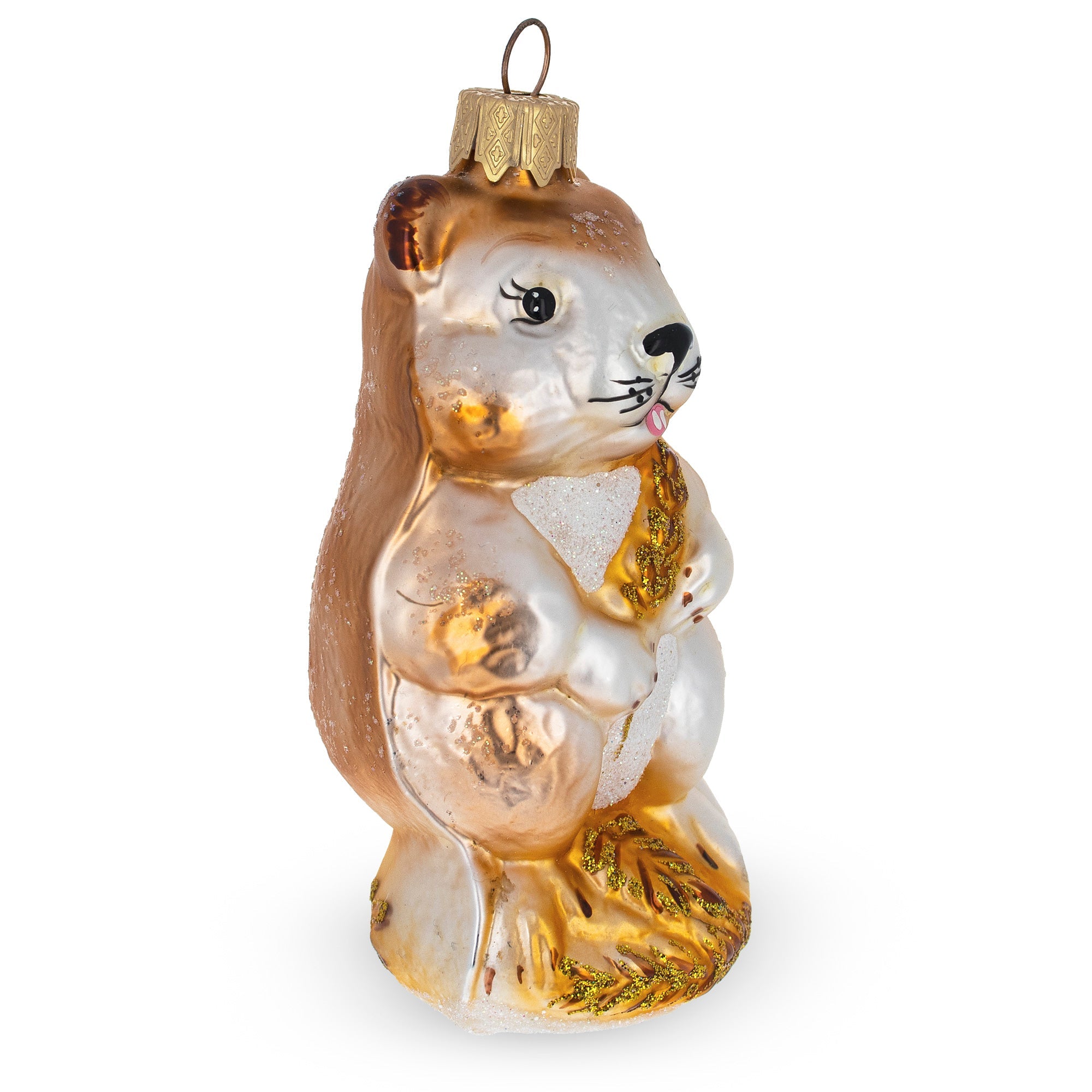 Hamster with Wheat Glass Christmas Ornament BestPysanky