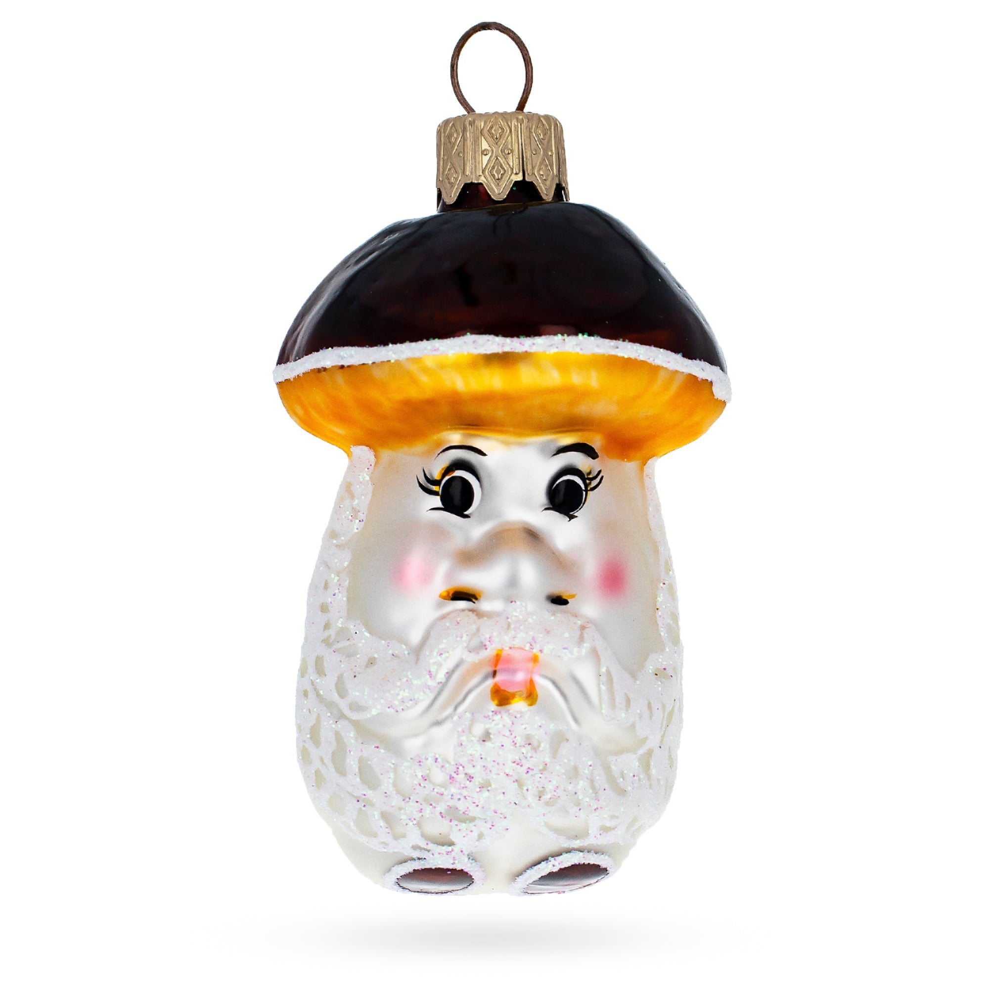 Wise Grandpa Mushroom Glass Christmas Ornament BestPysanky