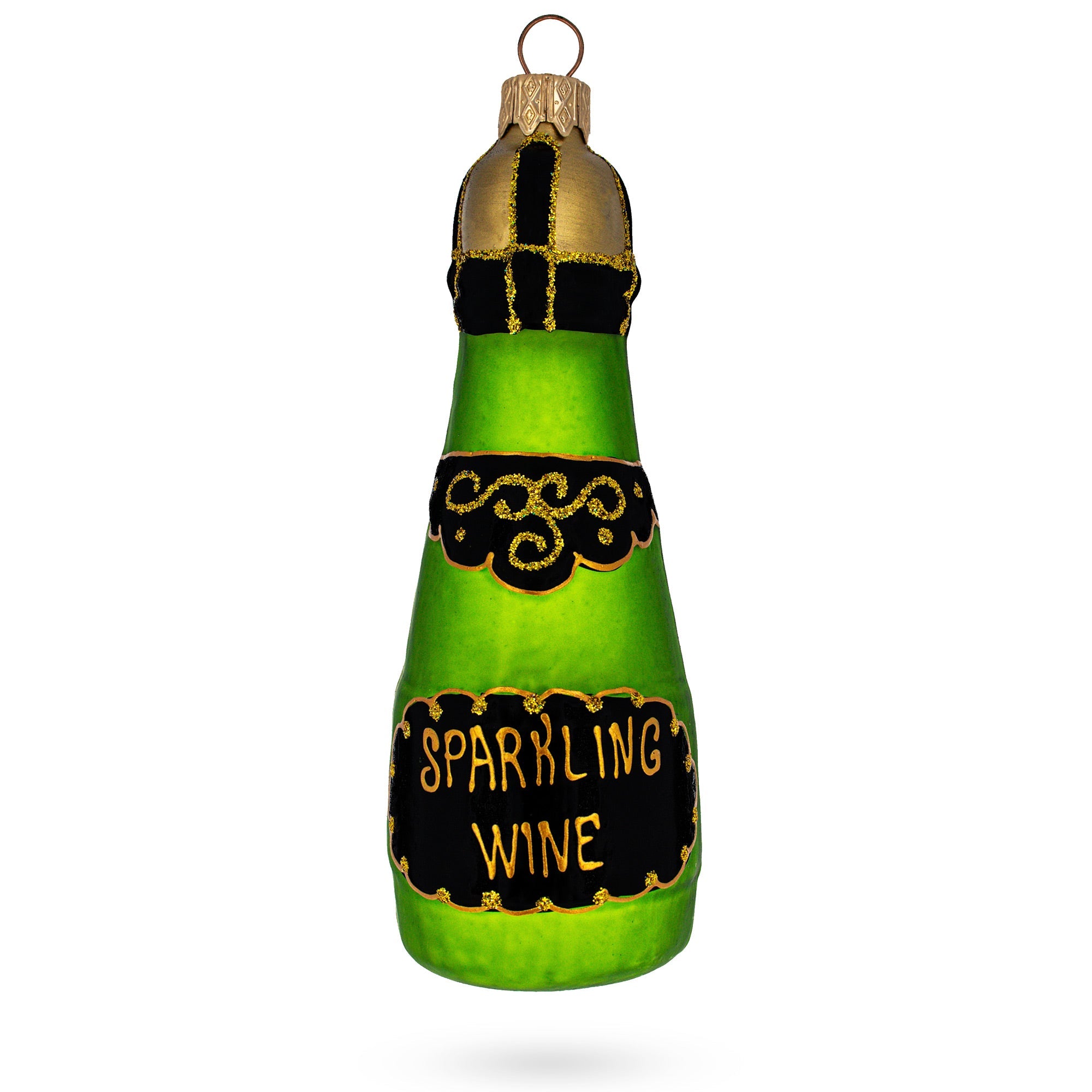 Bottle of Sparkling Wine Champagne Glass Christmas Ornament